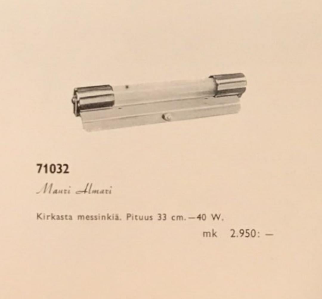 Finlandais Paire d'appliques Mauri Almari Mauri modèle 71032 en laiton, Idman années 1950 en vente