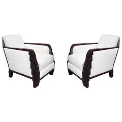 Paire de fauteuils club Art Déco Maurice Dufrene