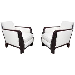 Pair of Maurice Dufrene Art Deco Club Chairs