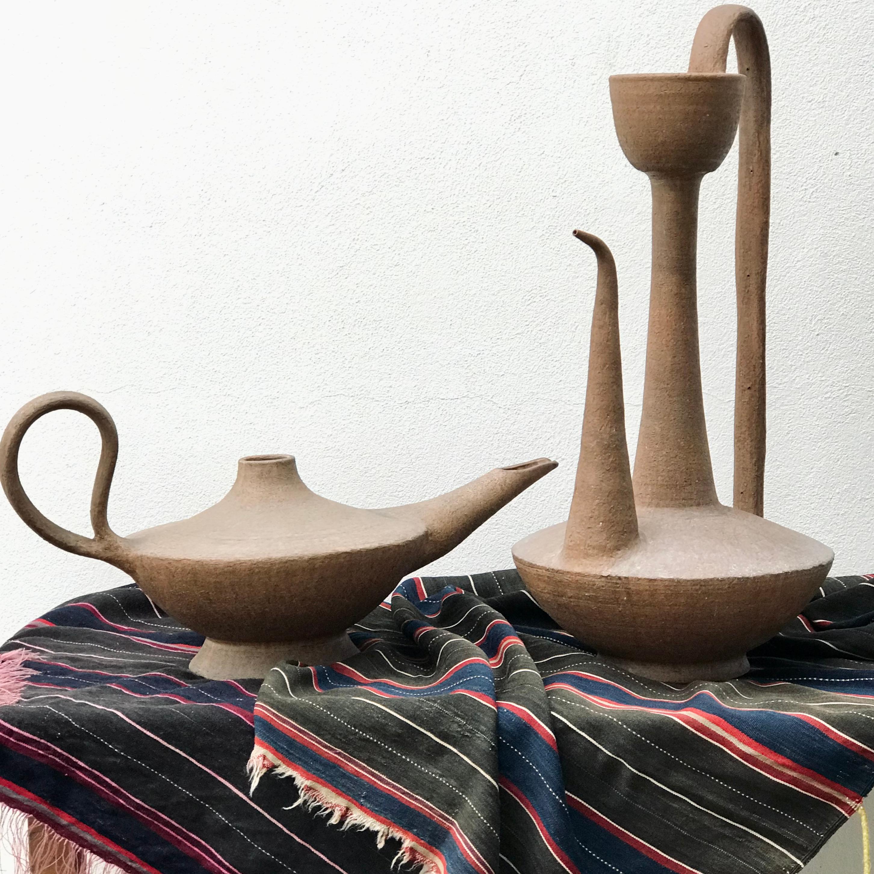 Contemporary Pair of Mauritanian Oversized Aladdin Pottery, West Africa, 21st Century