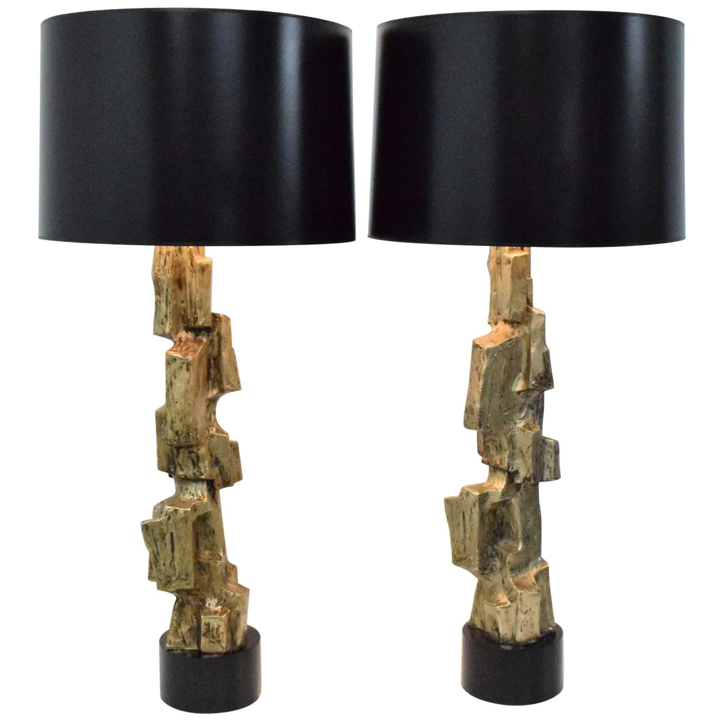 Pair of  Brutalist Lamps by Laurel Lamp Co.