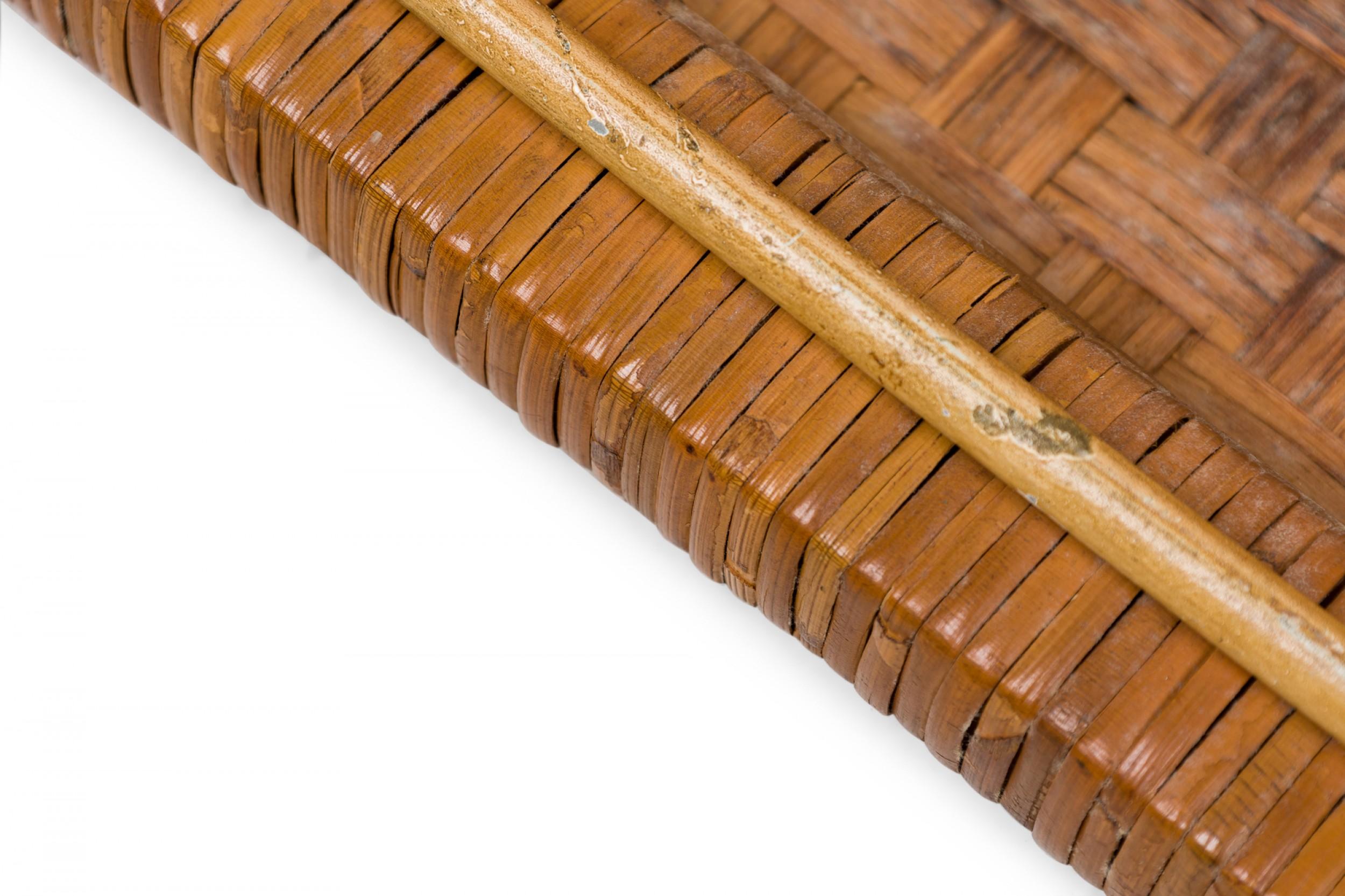 Pair of Maurizio Tempestini for Salterini Brass & Rattan Occasional Tables For Sale 2