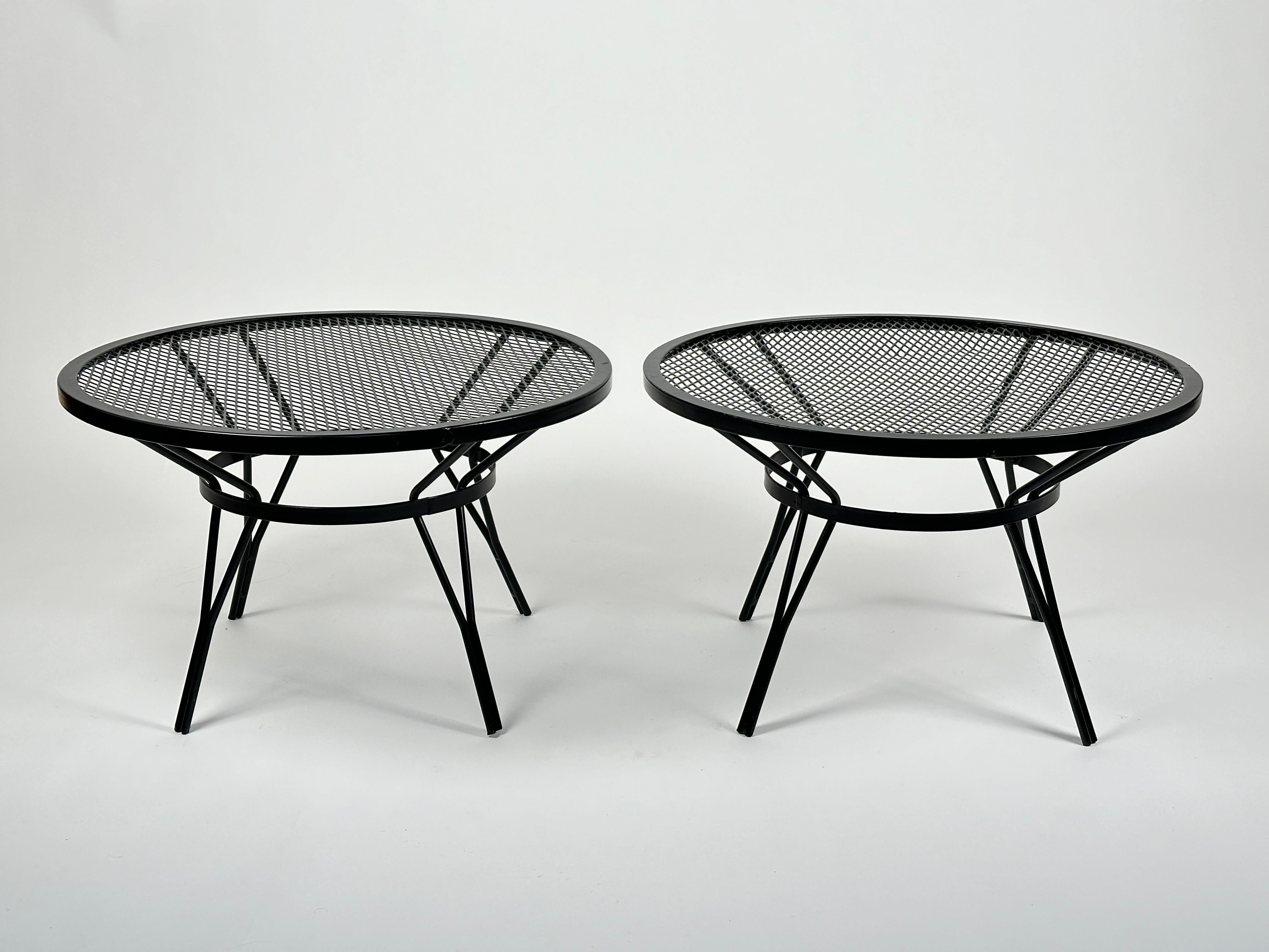 Iron Pair of Maurizio Tempestini for Salterini “Radar” tables For Sale