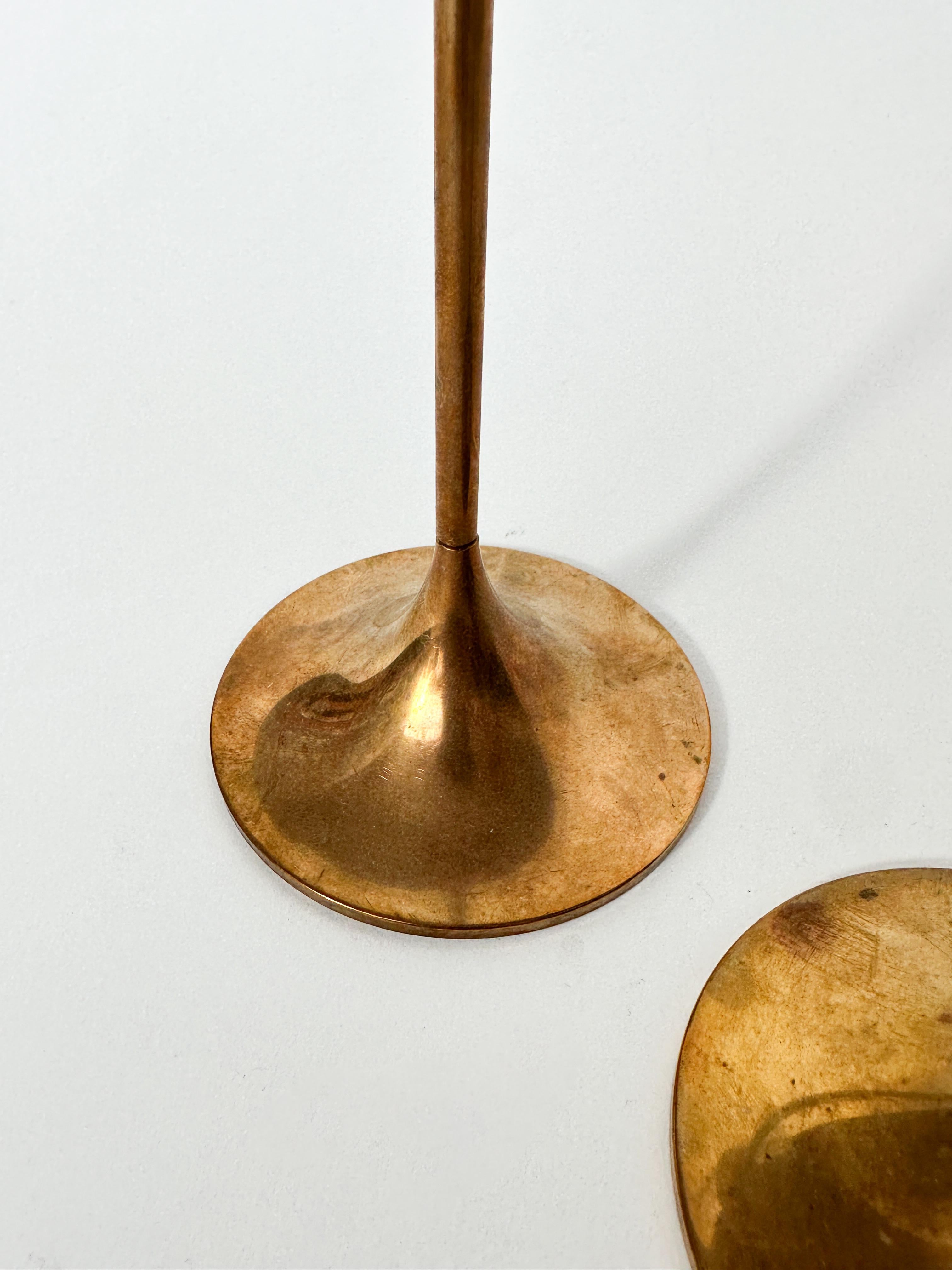 Pair of Max Brüel Candle Sticks Brass Torben Orskov Denmark 1960s 1