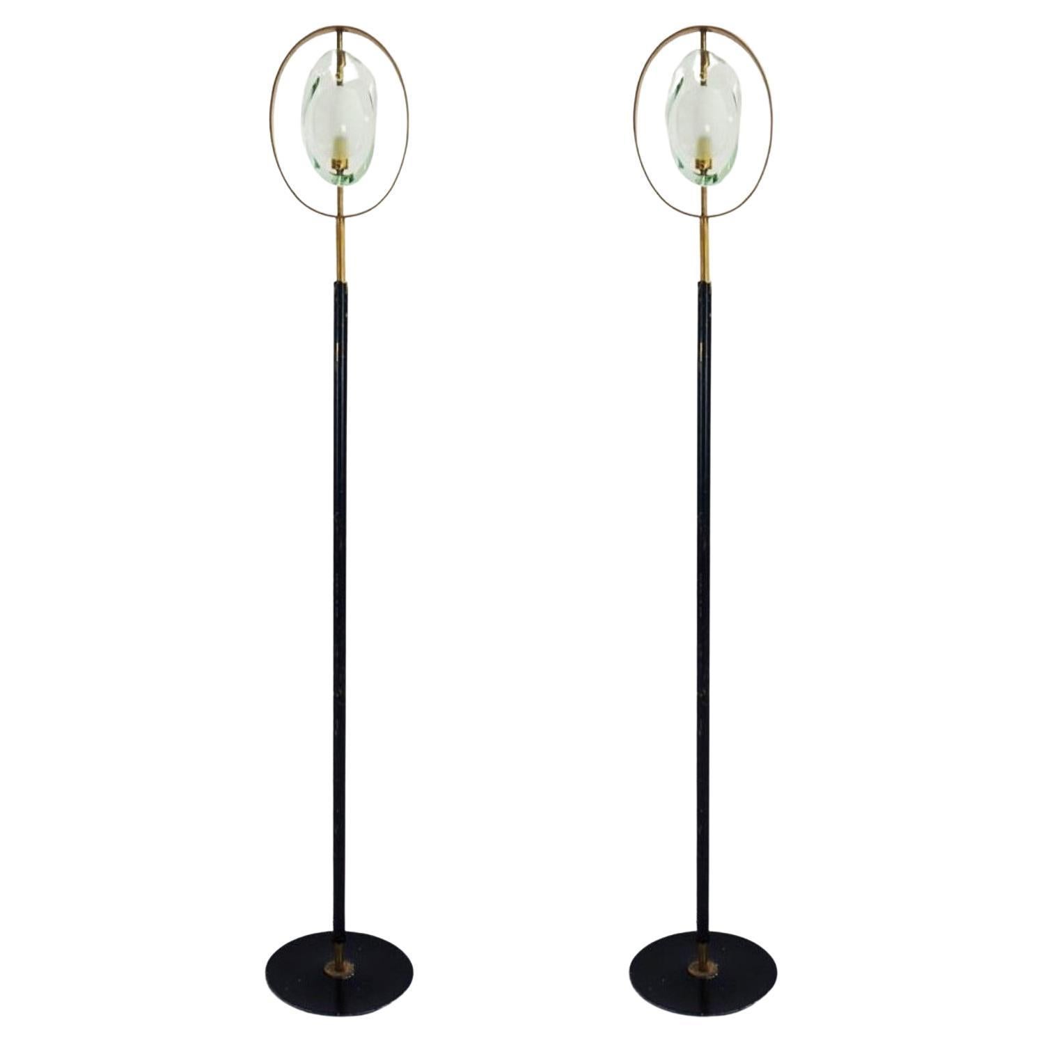 Coppia di lampade da terra Max Ingrand per Fontana Arte Modello 2020, Italia, 1961