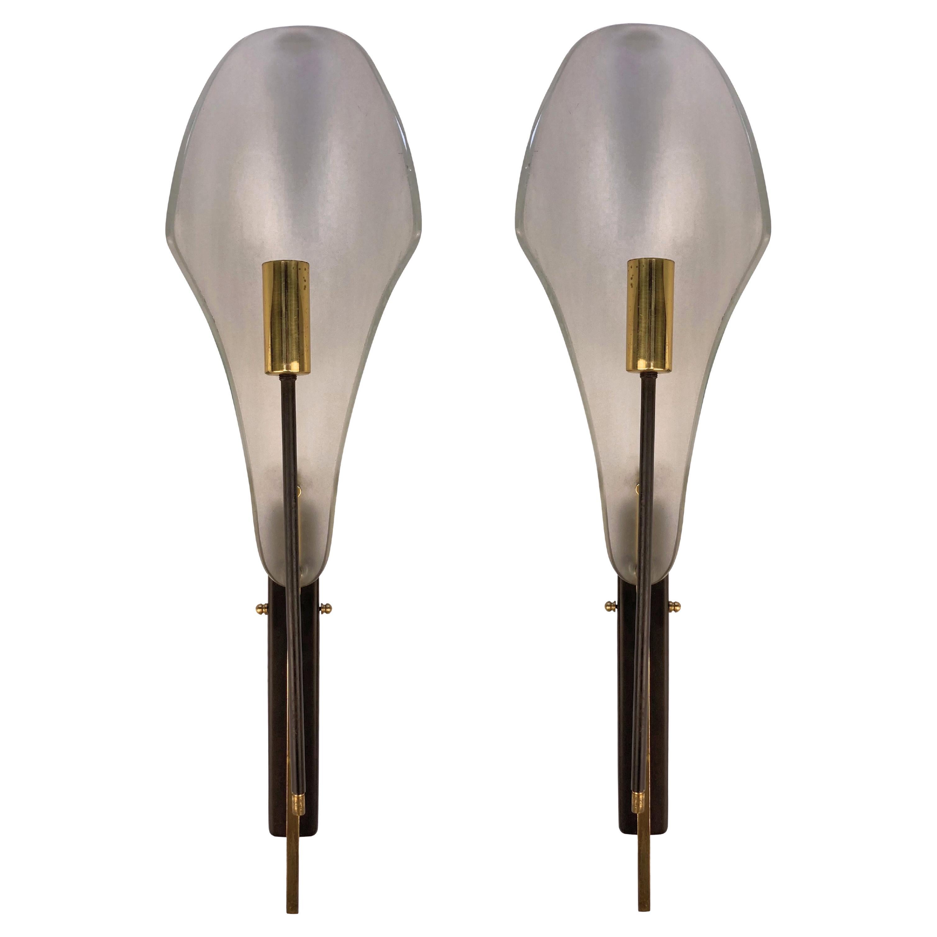 Pair Of Max Ingrand For Fontana Arte Wall Sconces