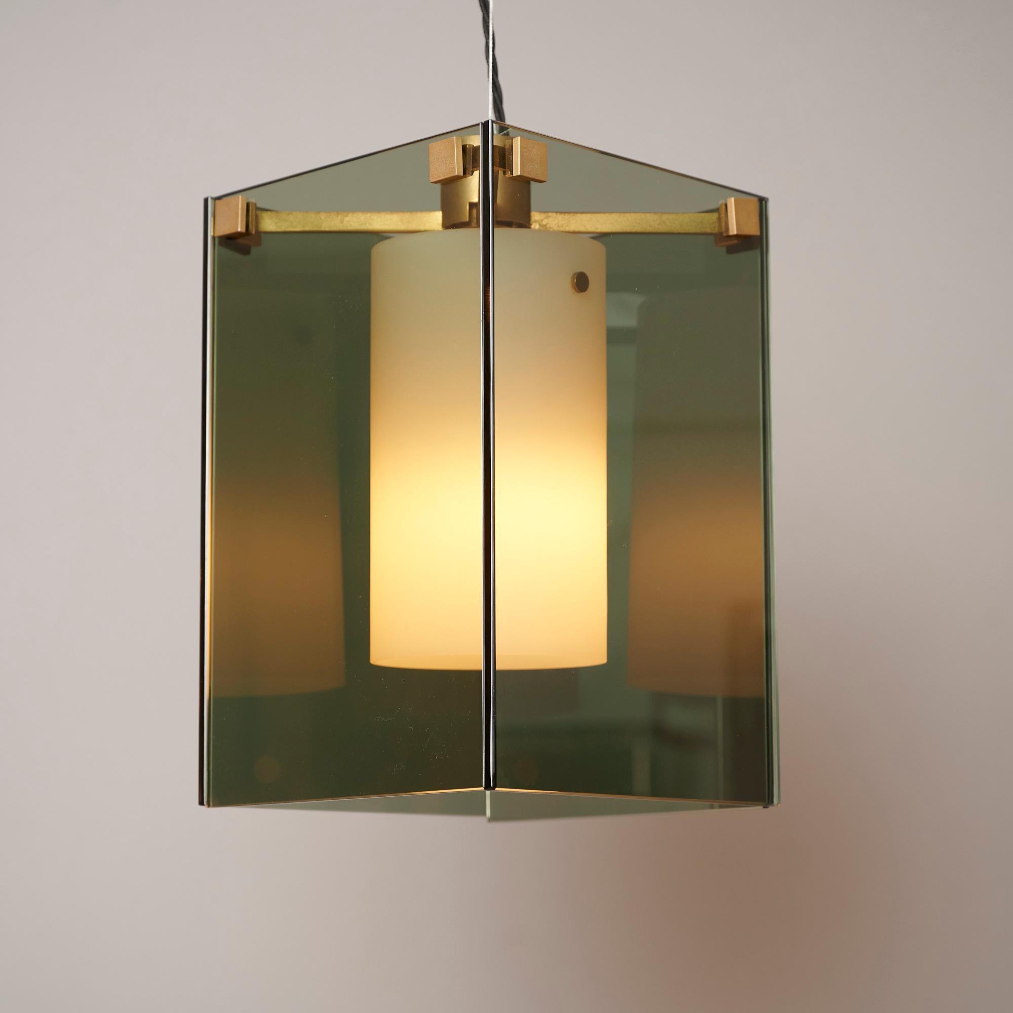 Mid-20th Century Pair of Max Ingrand Pendant Lights for Fontana Arte Model 2211