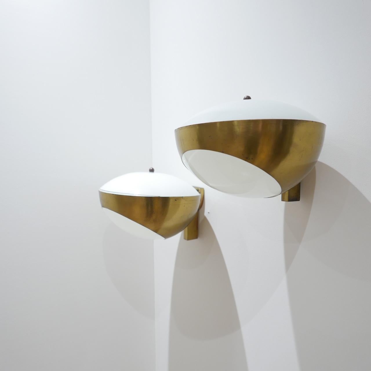 Italian Pair of Max Ingrand Wall Lights '1963' Model for Fontana Arte