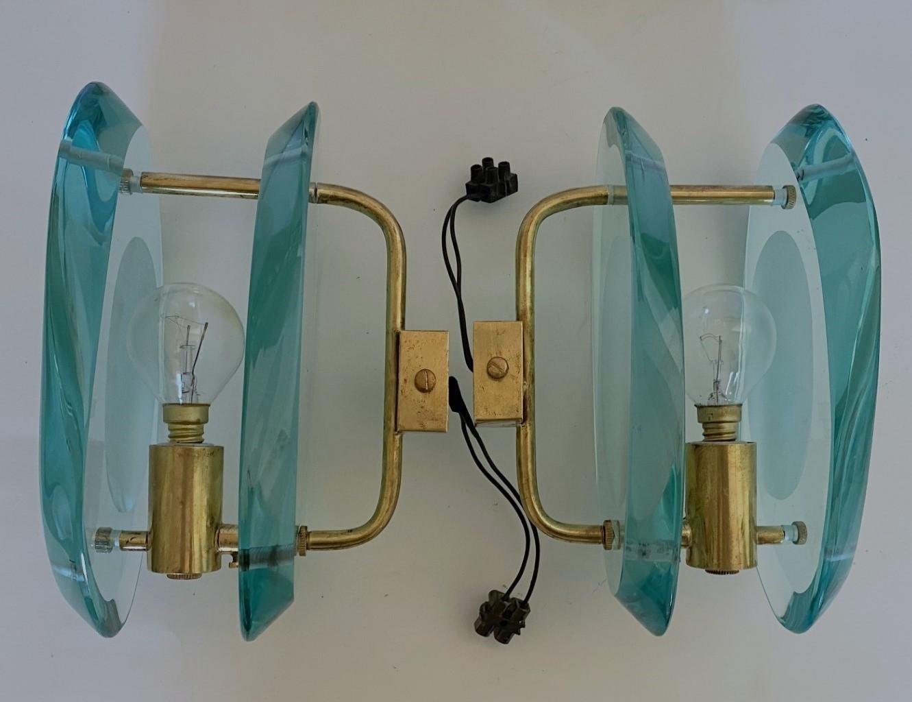 Pair of Max Ingrand Wall Lights Sconces for Fontana Arte Model 2093, Italy, 1961 1