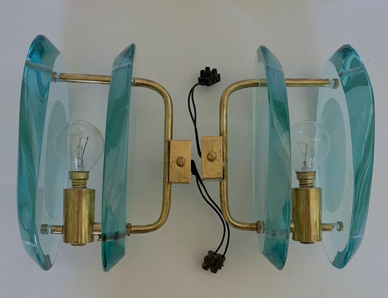 Pair of Max Ingrand Wall Lights Sconces for Fontana Arte Model 2093, Italy, 1961 2