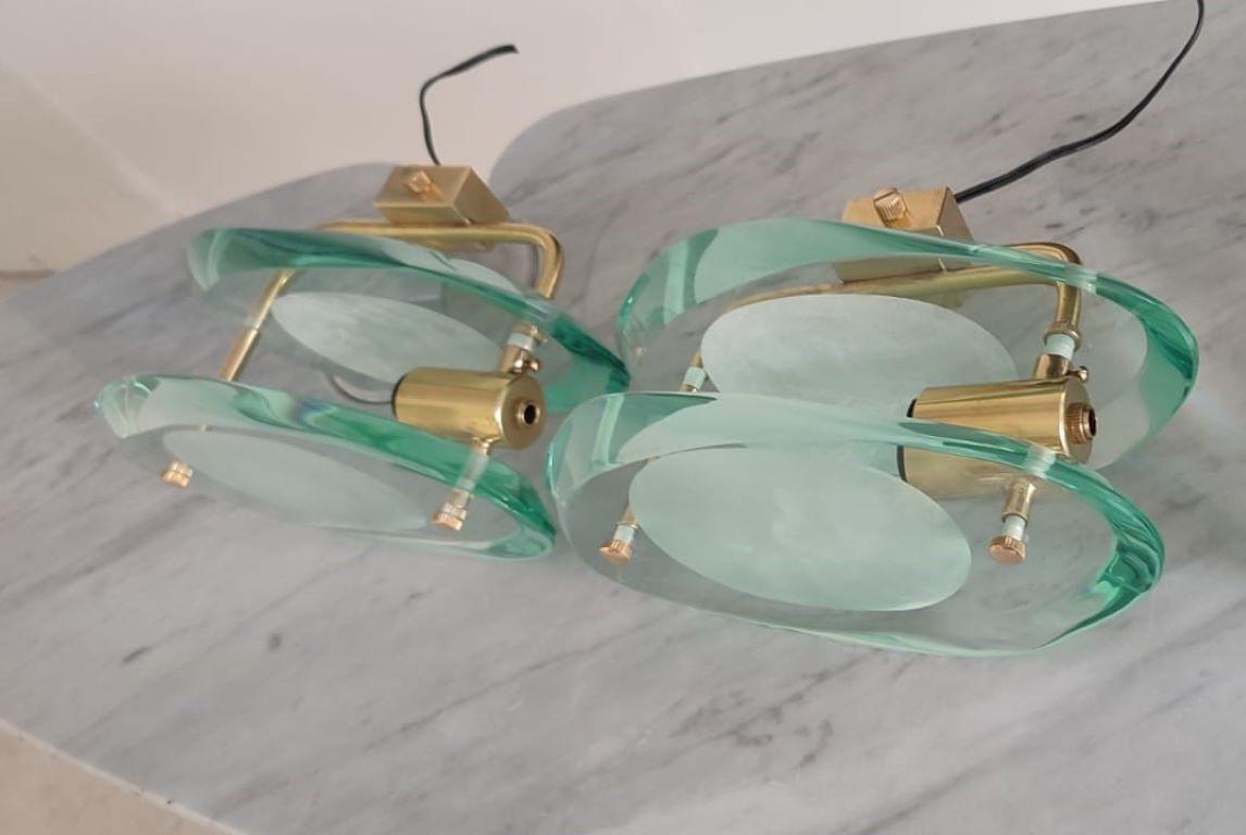 Pair of Max Ingrand Wall Lights Sconces for Fontana Arte Model 2093, Italy, 1961 4