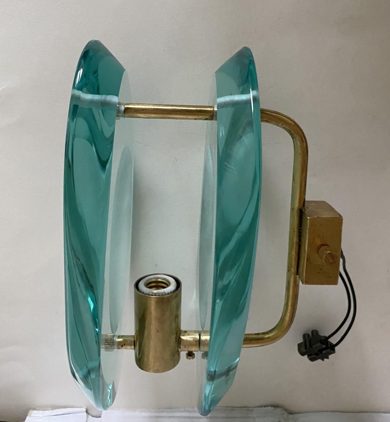 Brass Pair of Max Ingrand Wall Lights Sconces for Fontana Arte Model 2093, Italy, 1961