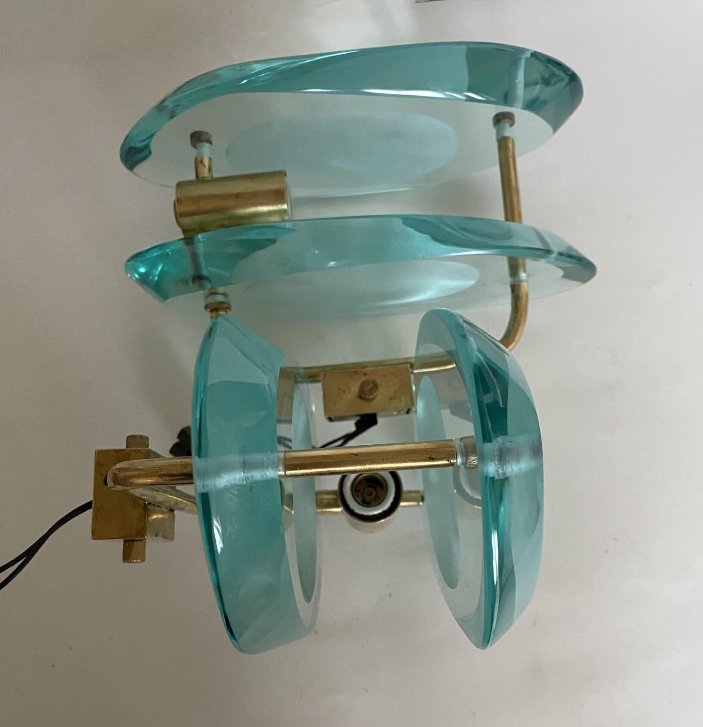 Pair of Max Ingrand Wall Lights Sconces for Fontana Arte Model 2093, Italy, 1961 3