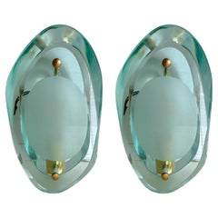 Vintage Pair of Max Ingrand Wall Lights Sconces for Fontana Arte Model 2093, Italy, 1961