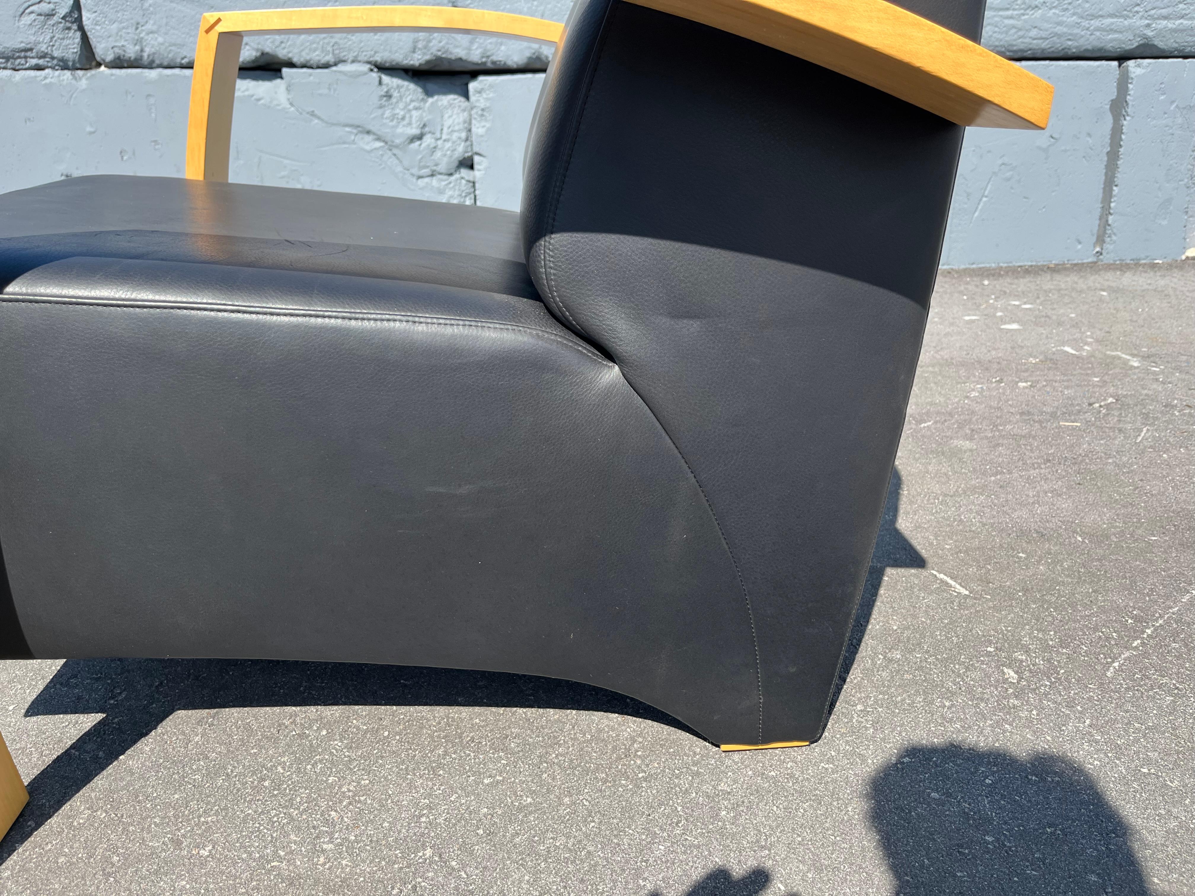 Paire de chaises longues Max Design/One pour Nienkämper, cuir noir en vente 3