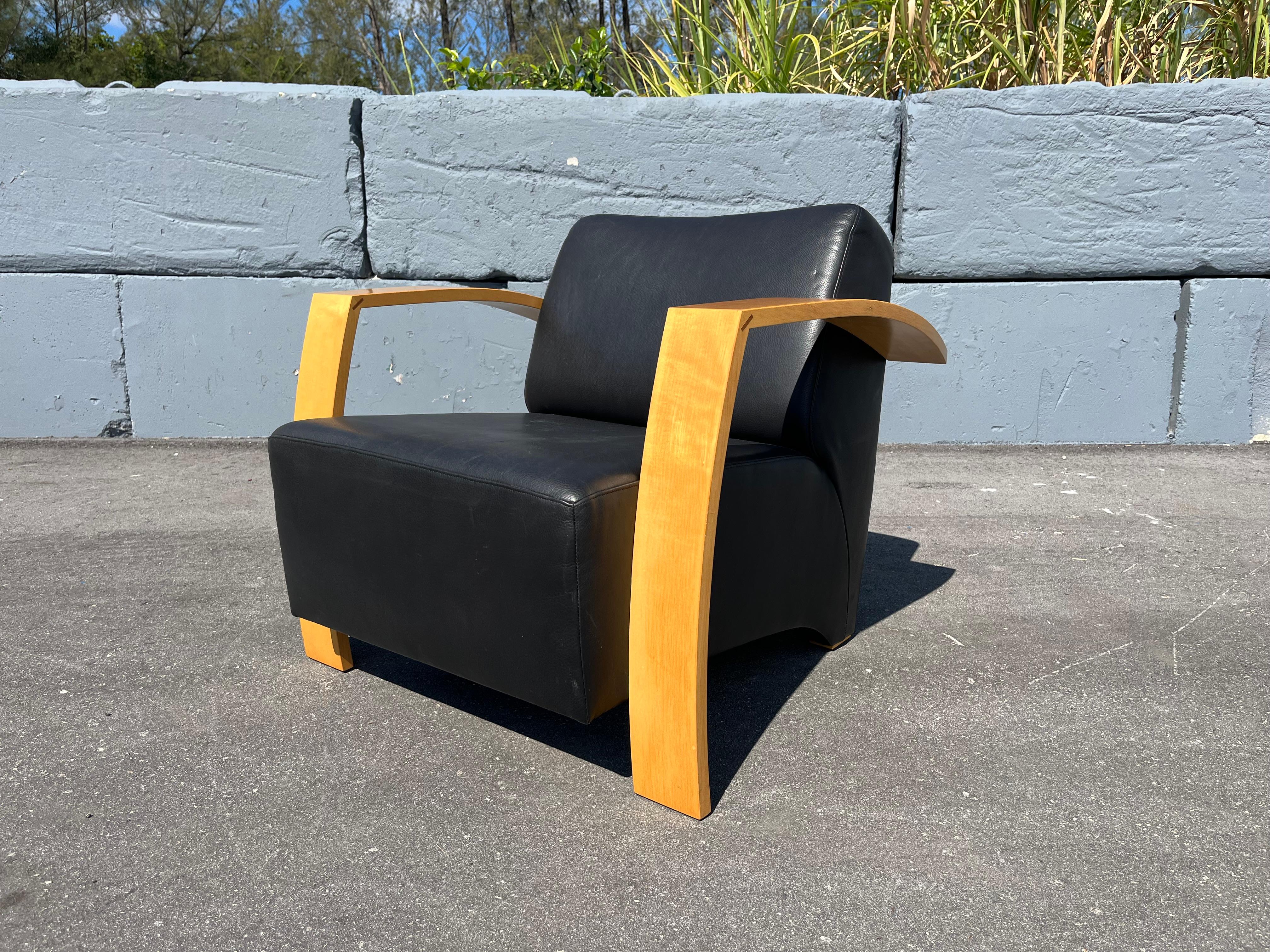 Paire de chaises longues Max Design/One pour Nienkämper, cuir noir en vente 5