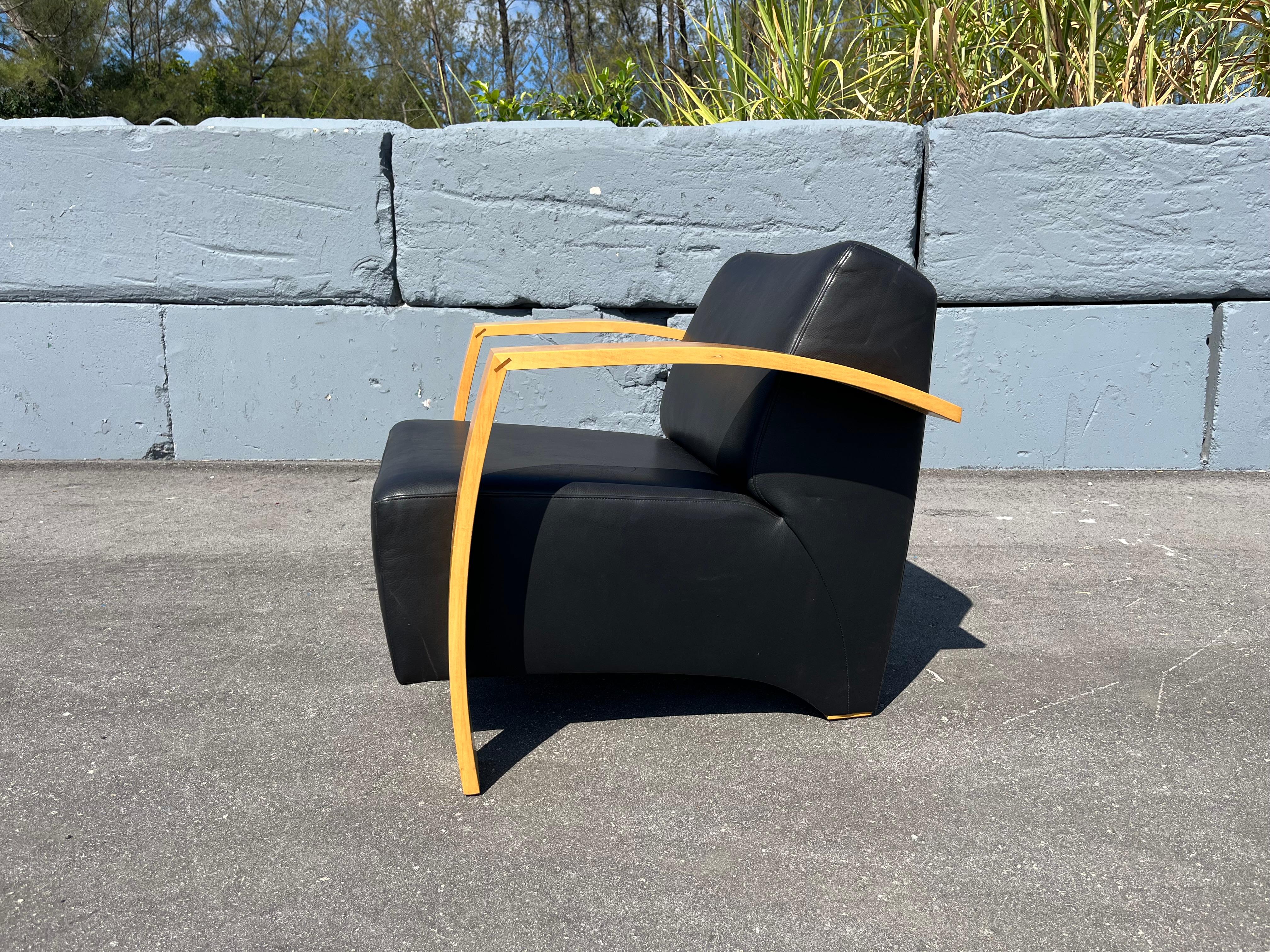 Paire de chaises longues Max Design/One pour Nienkämper, cuir noir en vente 6