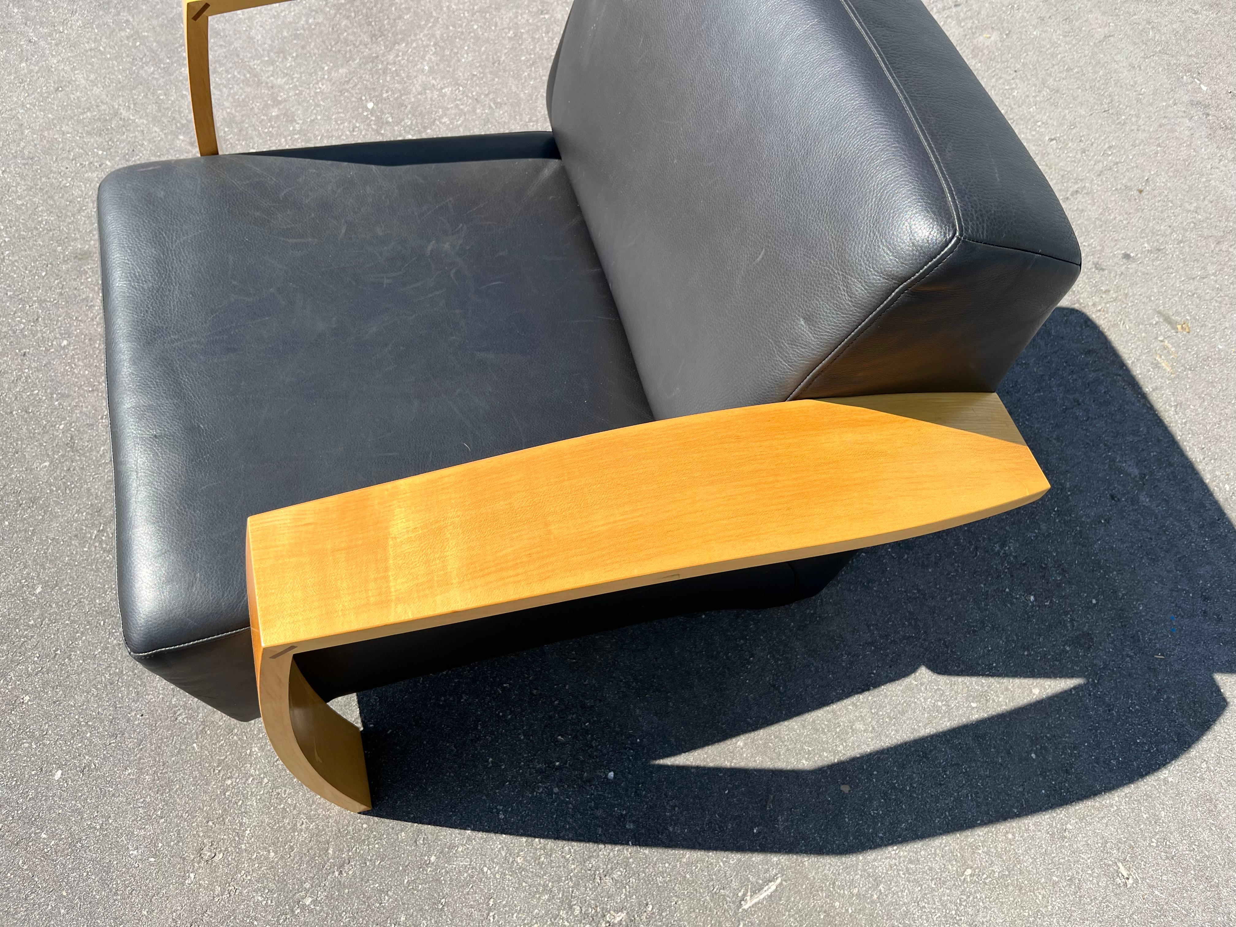 Paire de chaises longues Max Design/One pour Nienkämper, cuir noir en vente 9