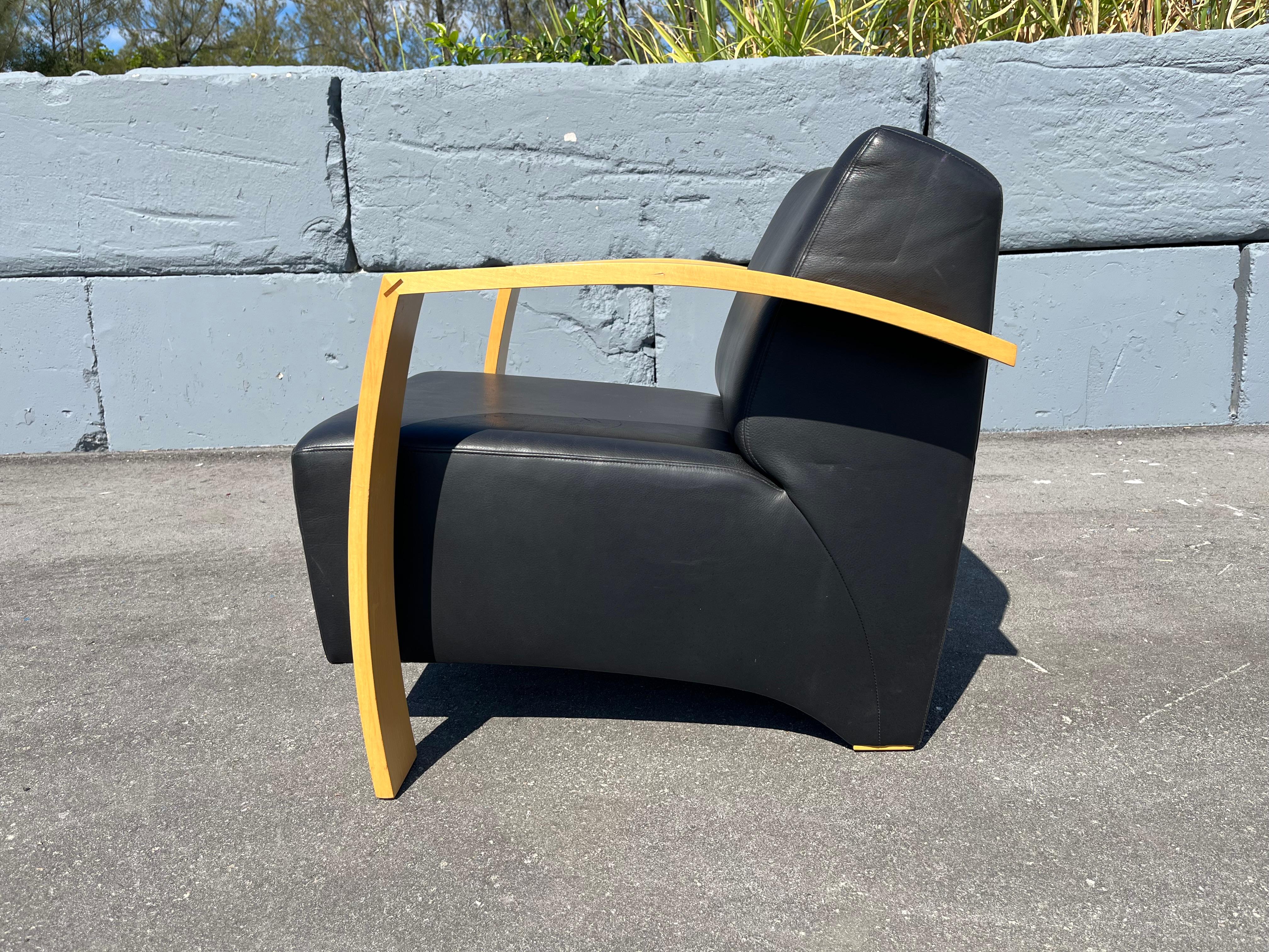 Paire de chaises longues Max Design/One pour Nienkämper, cuir noir en vente 10