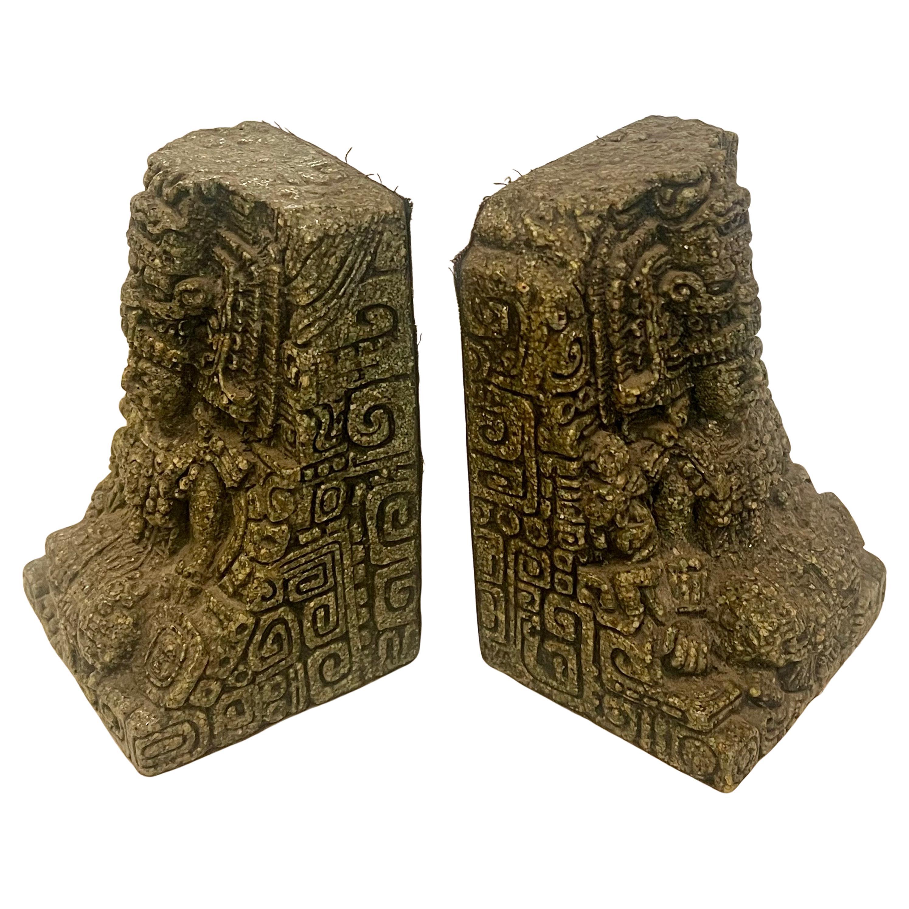 Pair of Mayan Bookends 1970's Mexico