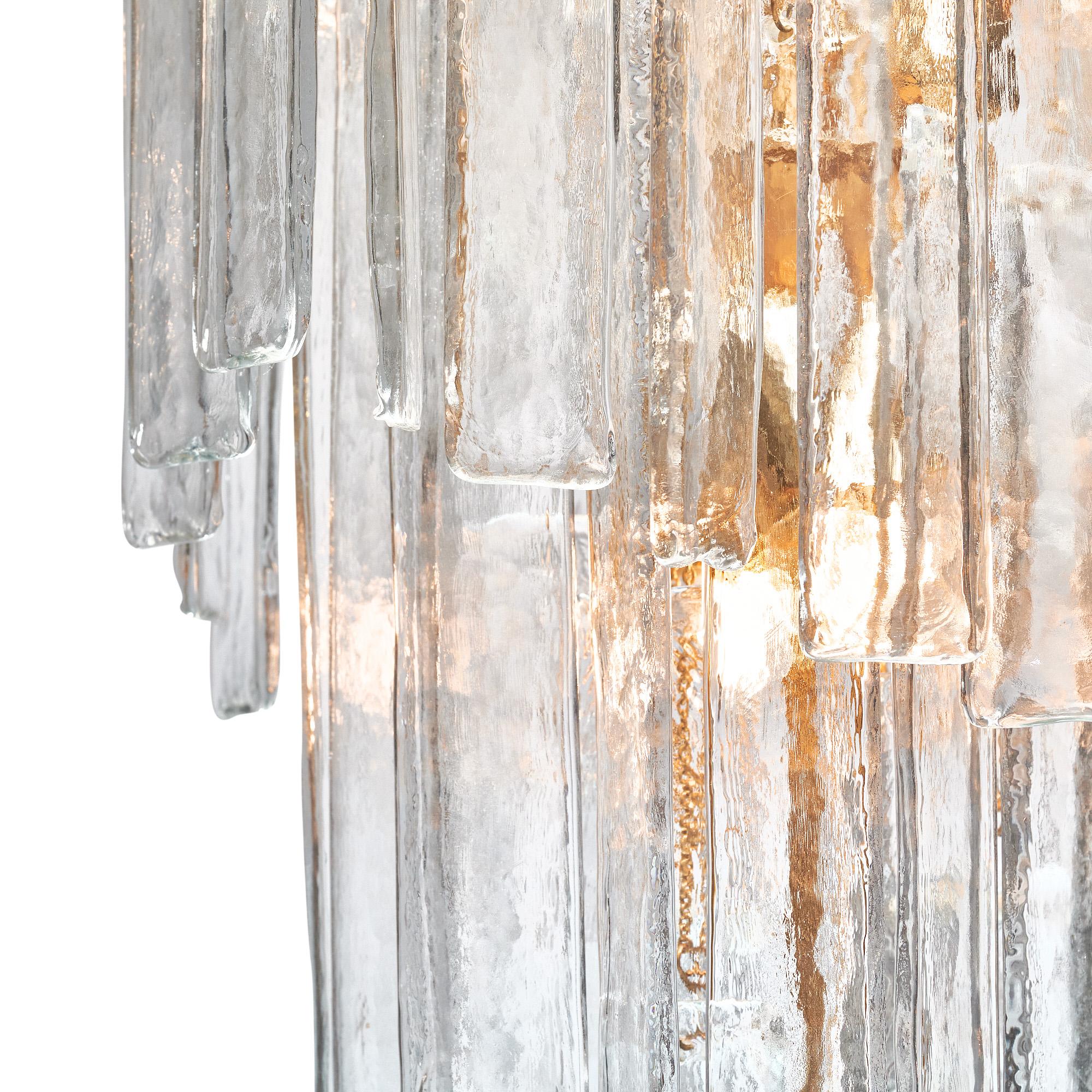 Coppia di lampadari in vetro di Murano nello stile di Mazzega Murano In condizioni buone in vendita a Austin, TX