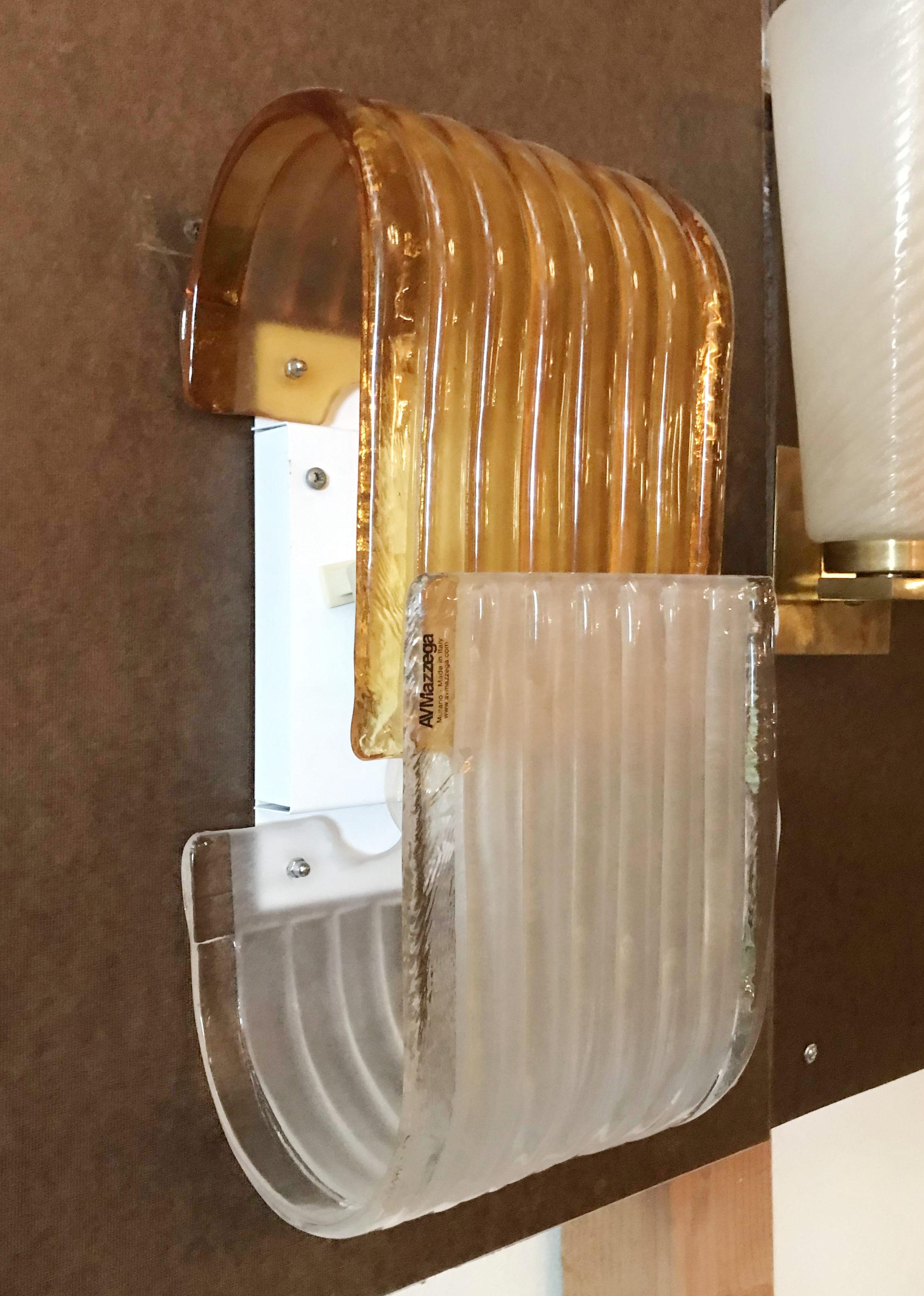 Mid-Century Modern Pair of Mazzega Sconces