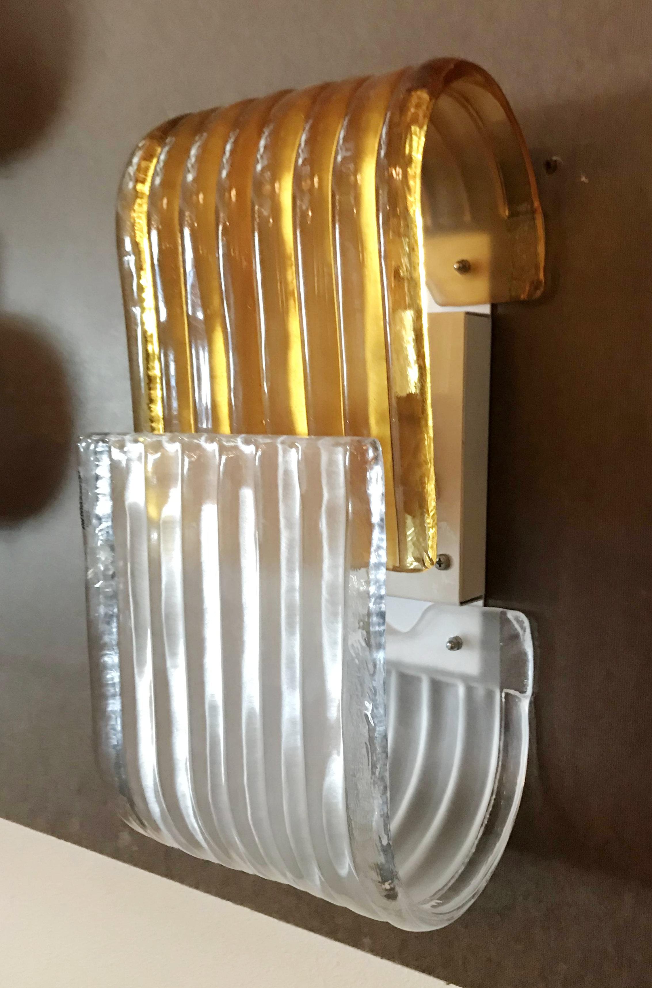 Italian Pair of Mazzega Sconces