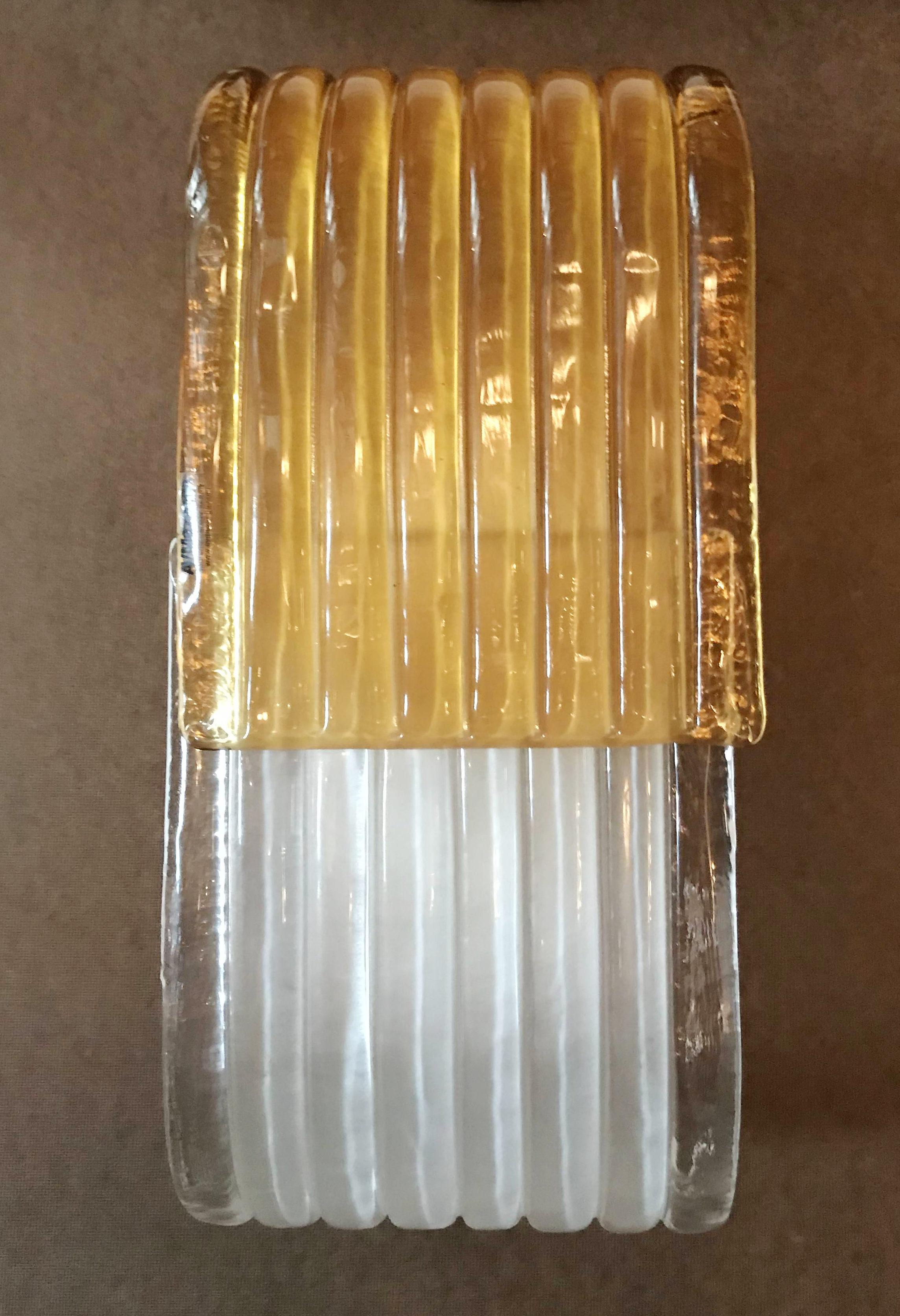 Murano Glass Pair of Mazzega Sconces