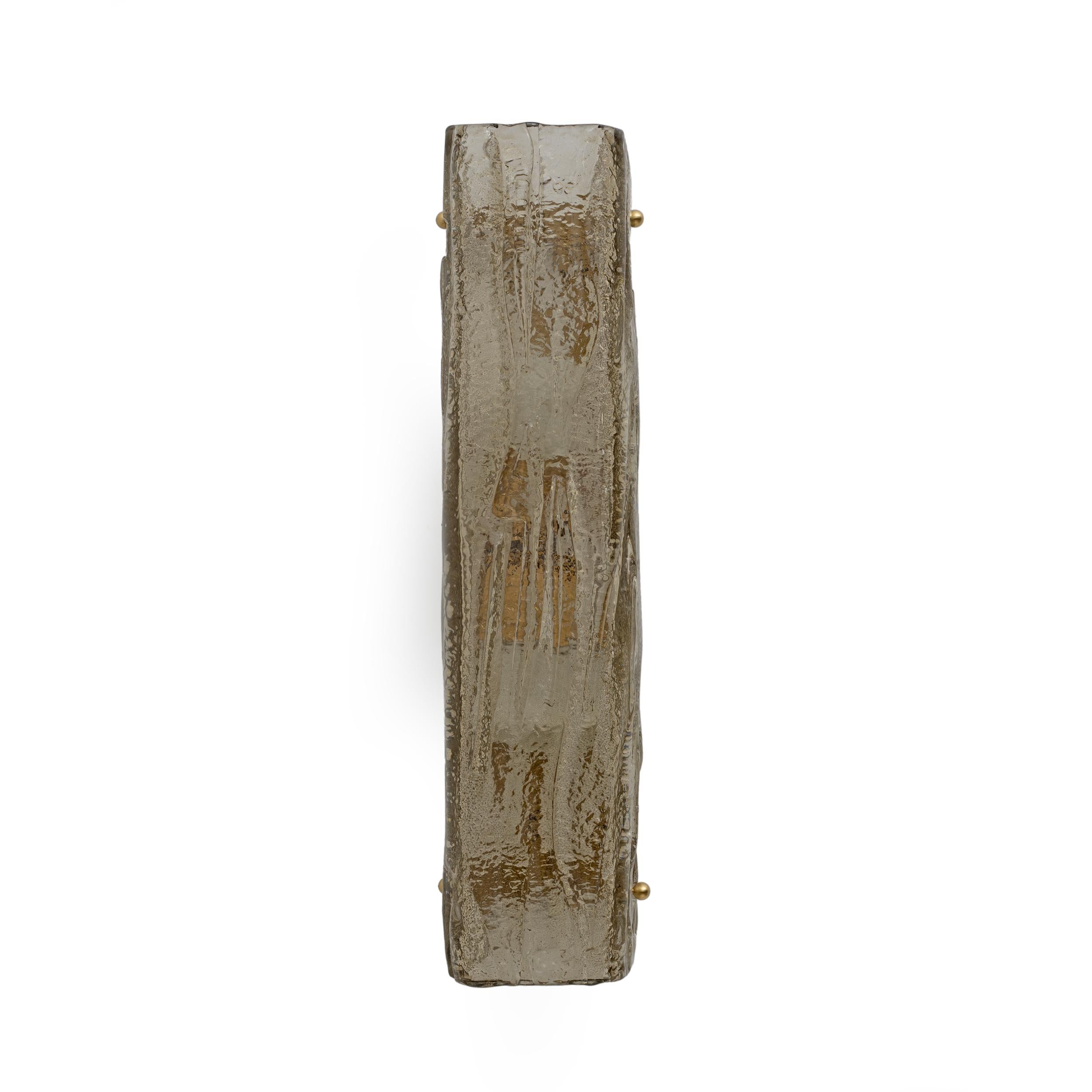 Mid-Century moderno Coppia di lampade in vetro di Murano fumé in stile Mazzega in vendita