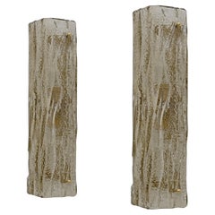 Pair of Mazzega-Style Smoke Murano Glass Sconces