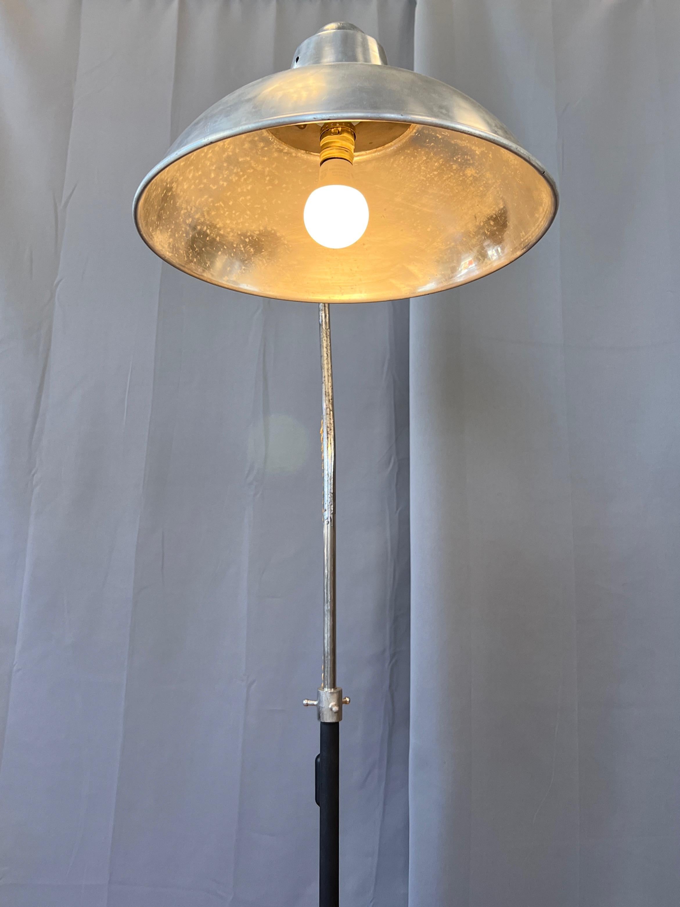 Pair of McCall’s Desert-Air Industrial Adjustable Aluminum Floor Lamps, 1930s 6