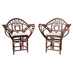 Pair of McGuire Bamboo Butterfly Chairs