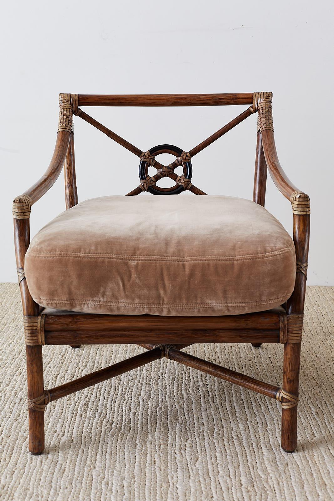 Organic Modern Pair of McGuire Bamboo Rattan Target Lounge Chairs