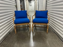 Pair Of McGuire Bamboo Target Back Chairs