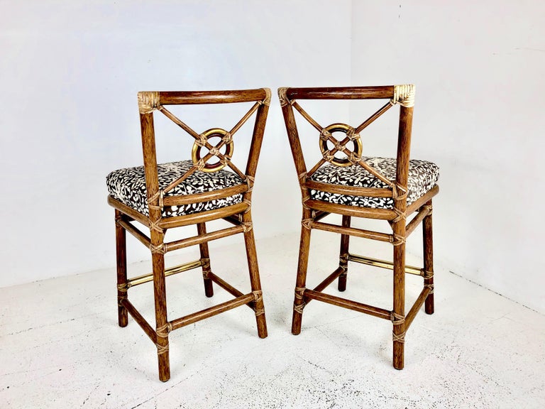 Pair of McGuire Bar Stools at 1stDibs