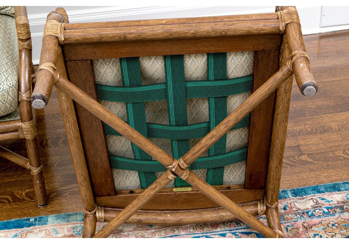 McGuire Boho fauteuils à dossier cible en rotin avec pouf en vente 8