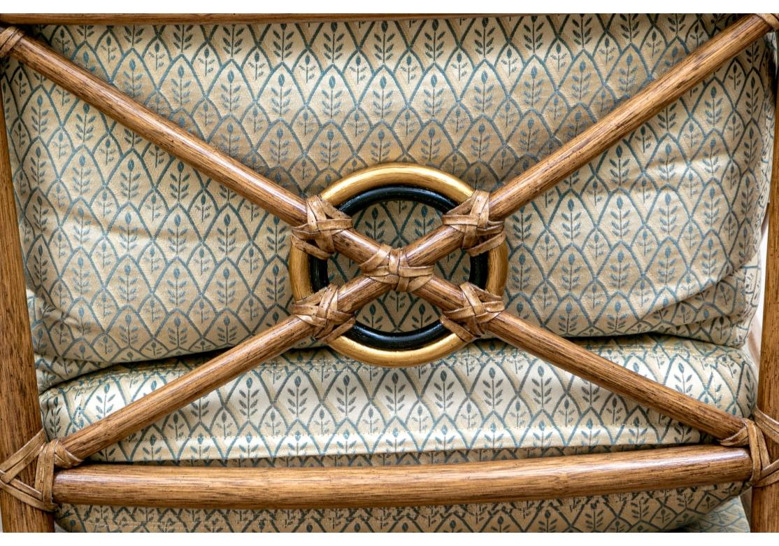 McGuire Boho fauteuils à dossier cible en rotin avec pouf en vente 9