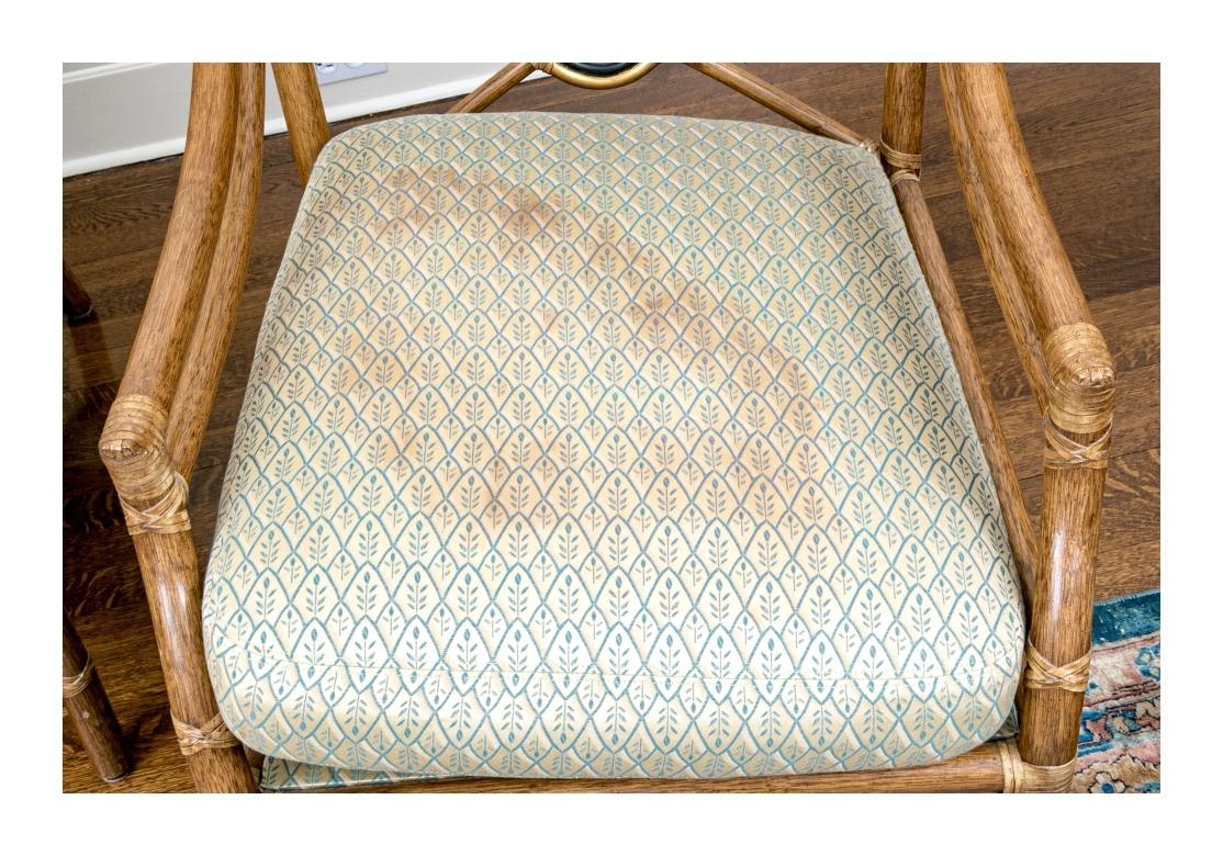 McGuire Boho fauteuils à dossier cible en rotin avec pouf en vente 12