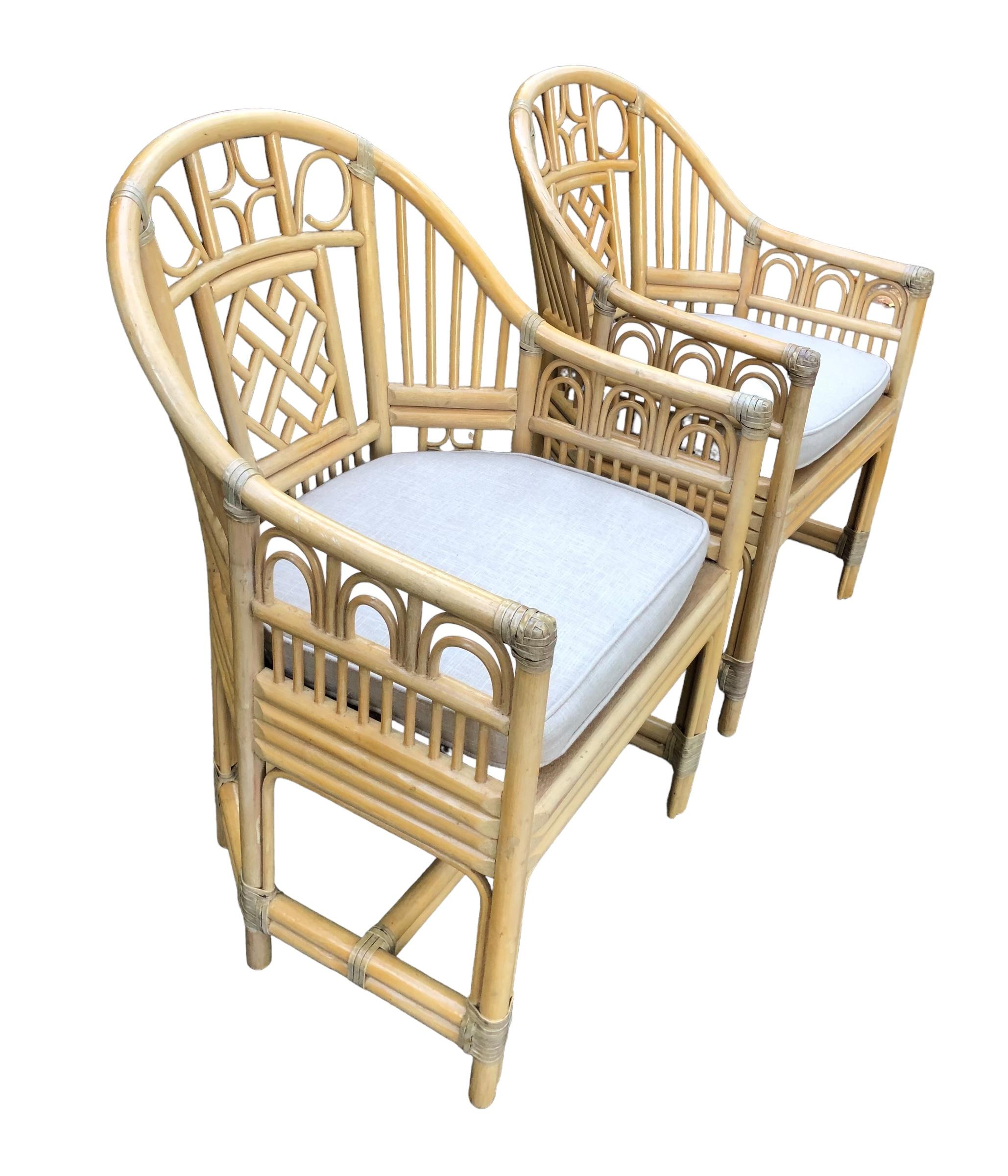 Pair of McGuire Brighton Pavilion Armchairs 4