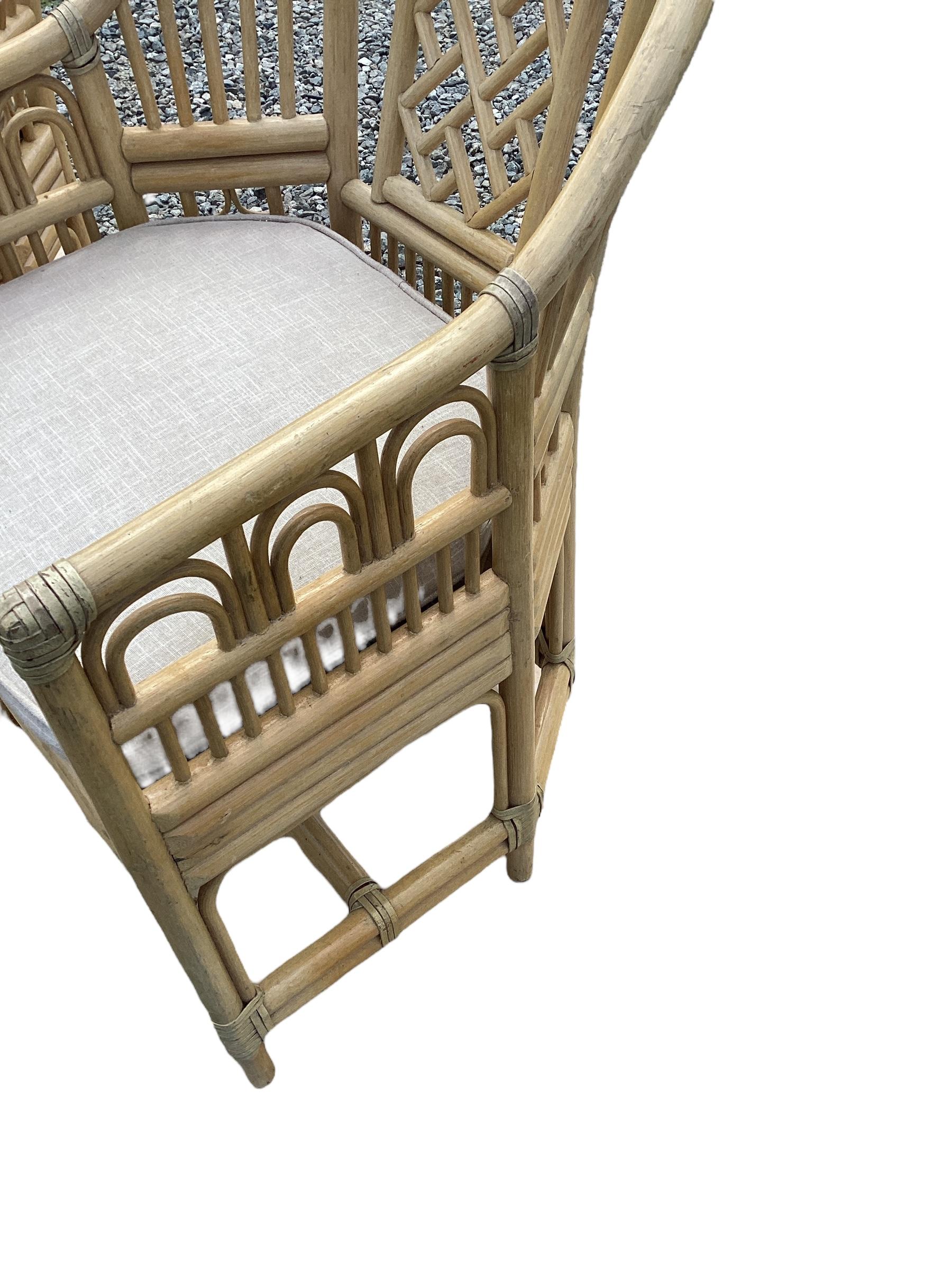 Mid-Century Modern Pair of McGuire Brighton Pavilion Armchairs