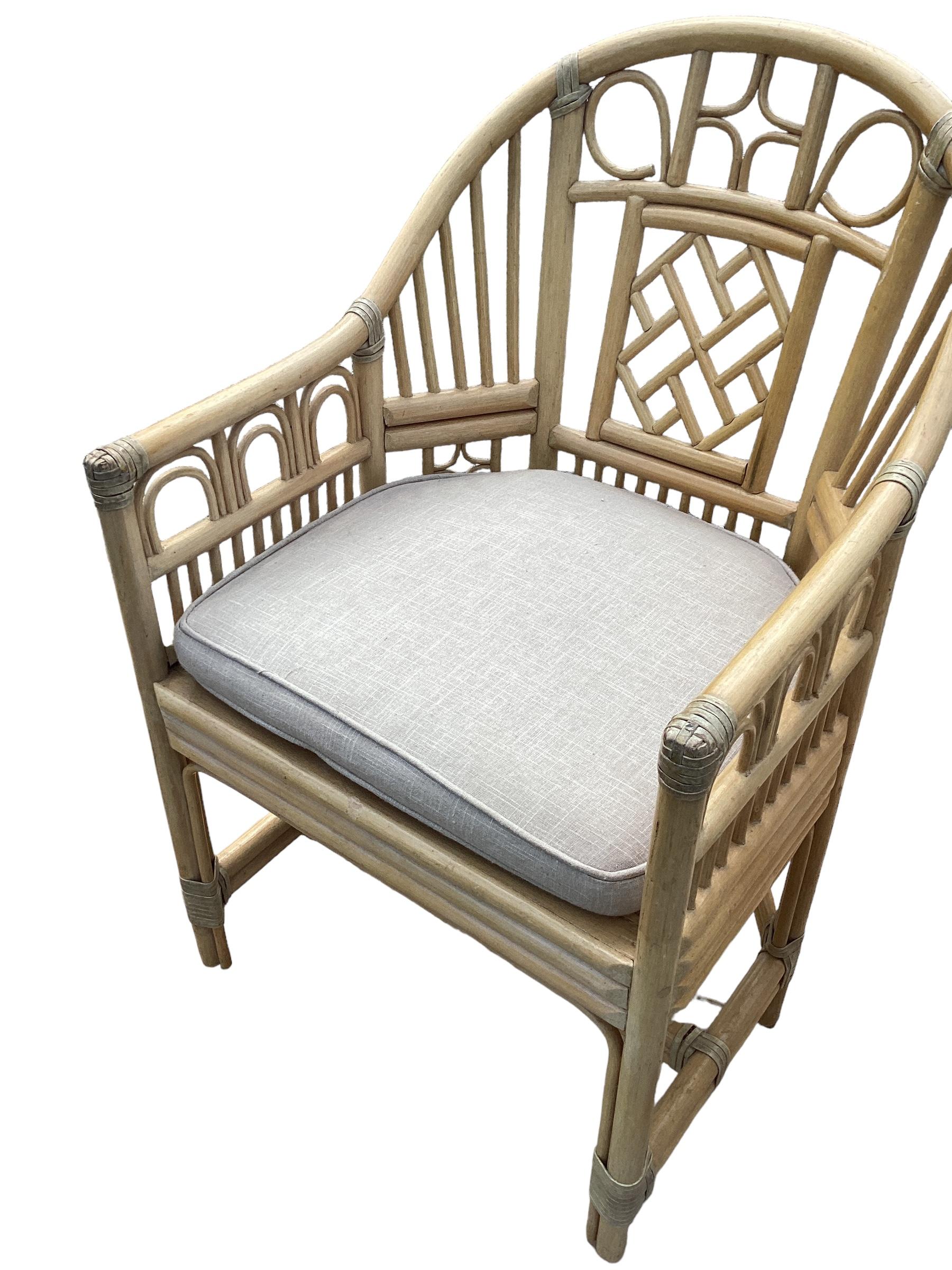Pair of McGuire Brighton Pavilion Armchairs In Good Condition In Chapel Hill, NC