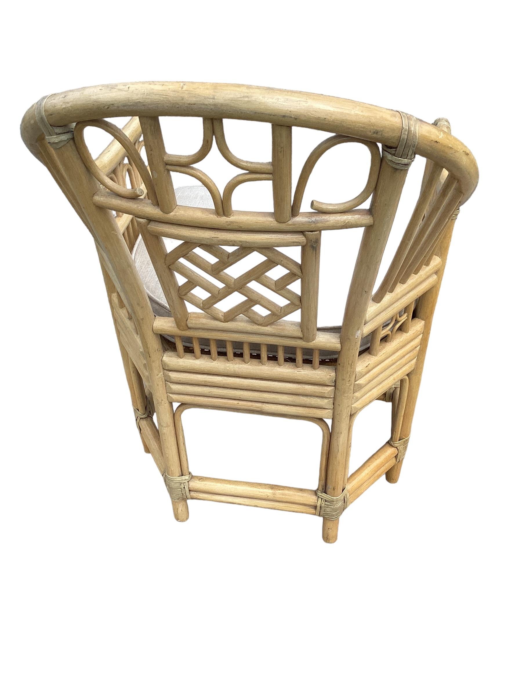 Late 20th Century Pair of McGuire Brighton Pavilion Armchairs
