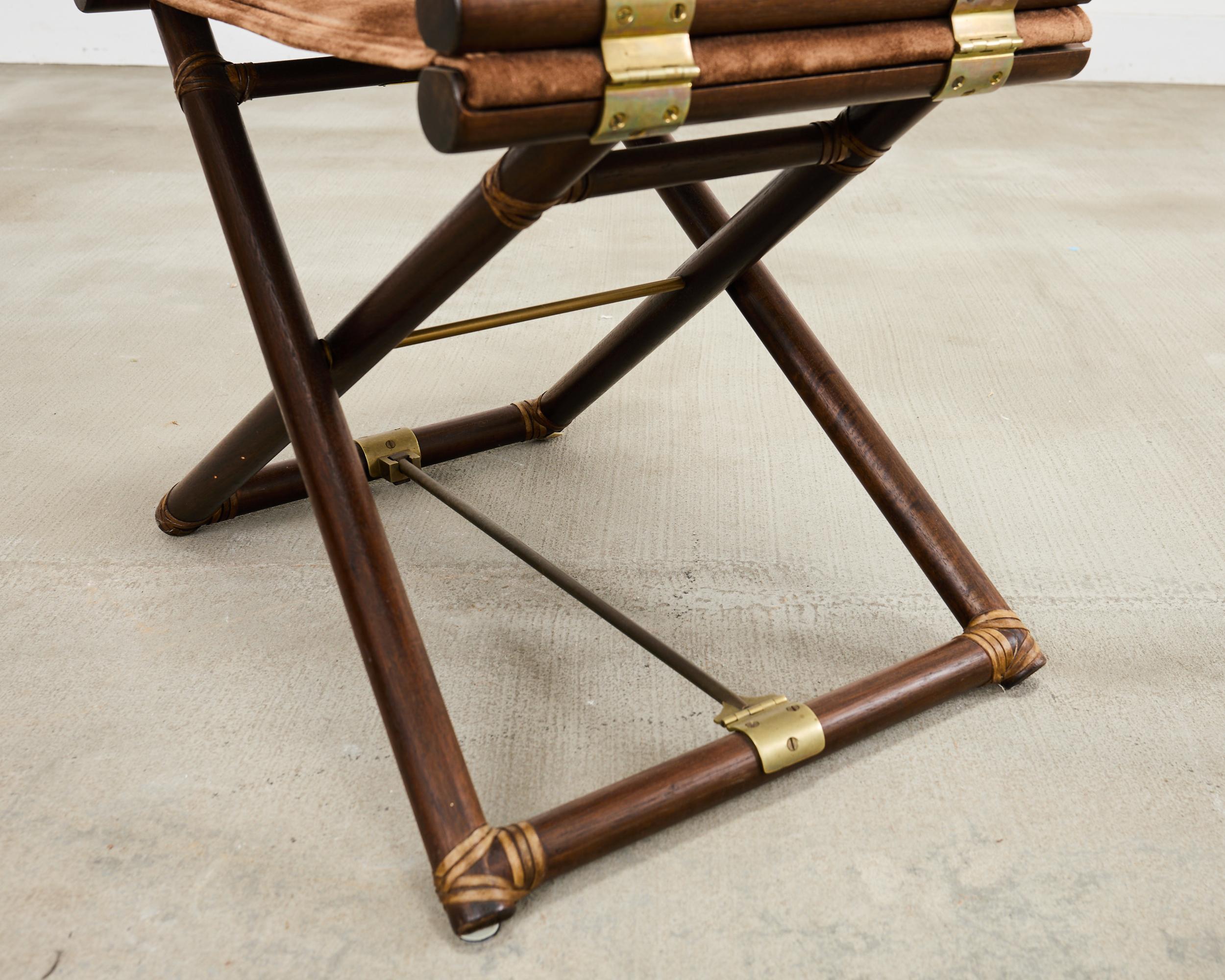 Pair of McGuire Campaign Style Directors Chairs For Sale 3