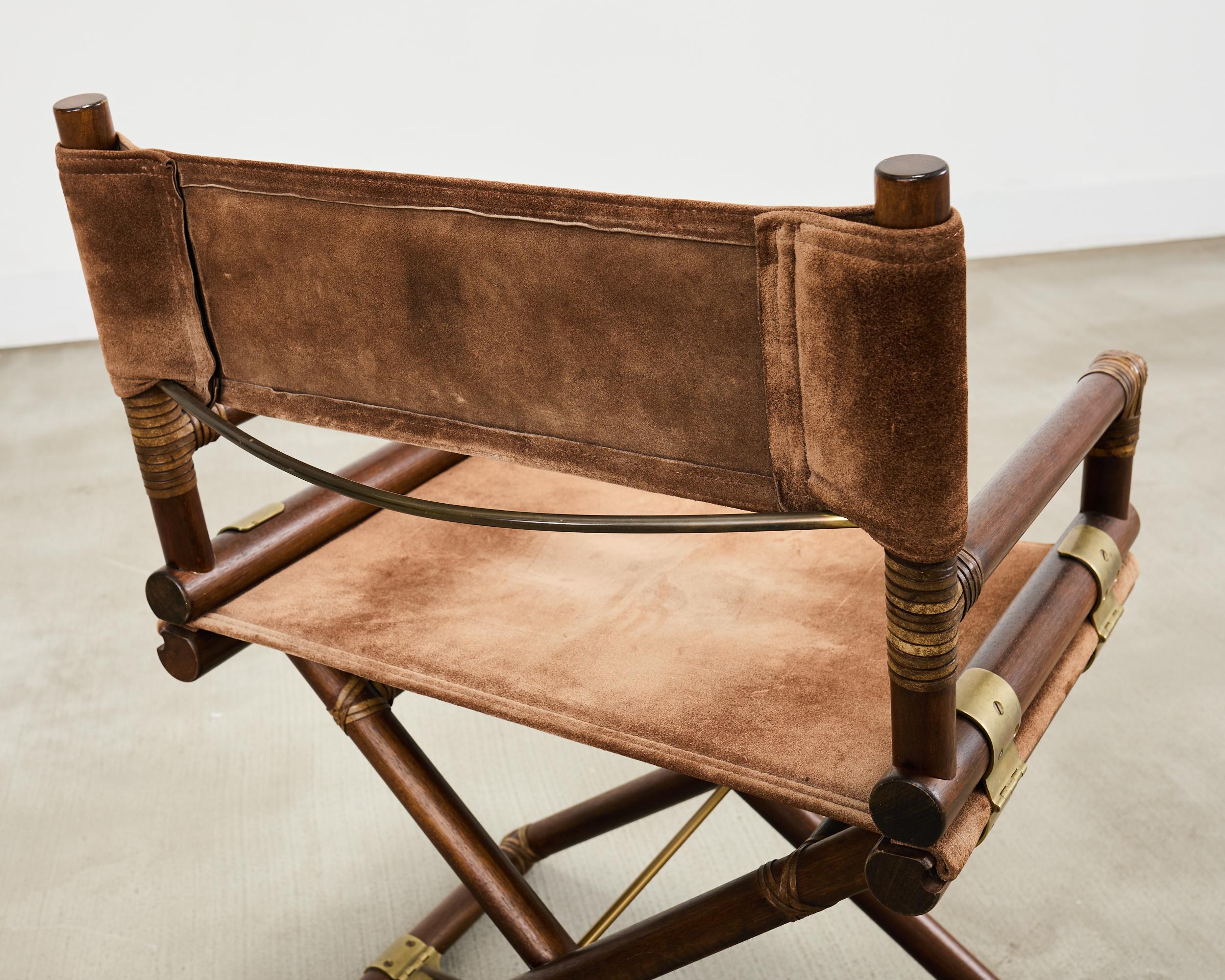 Pair of McGuire Campaign Style Directors Chairs For Sale 6