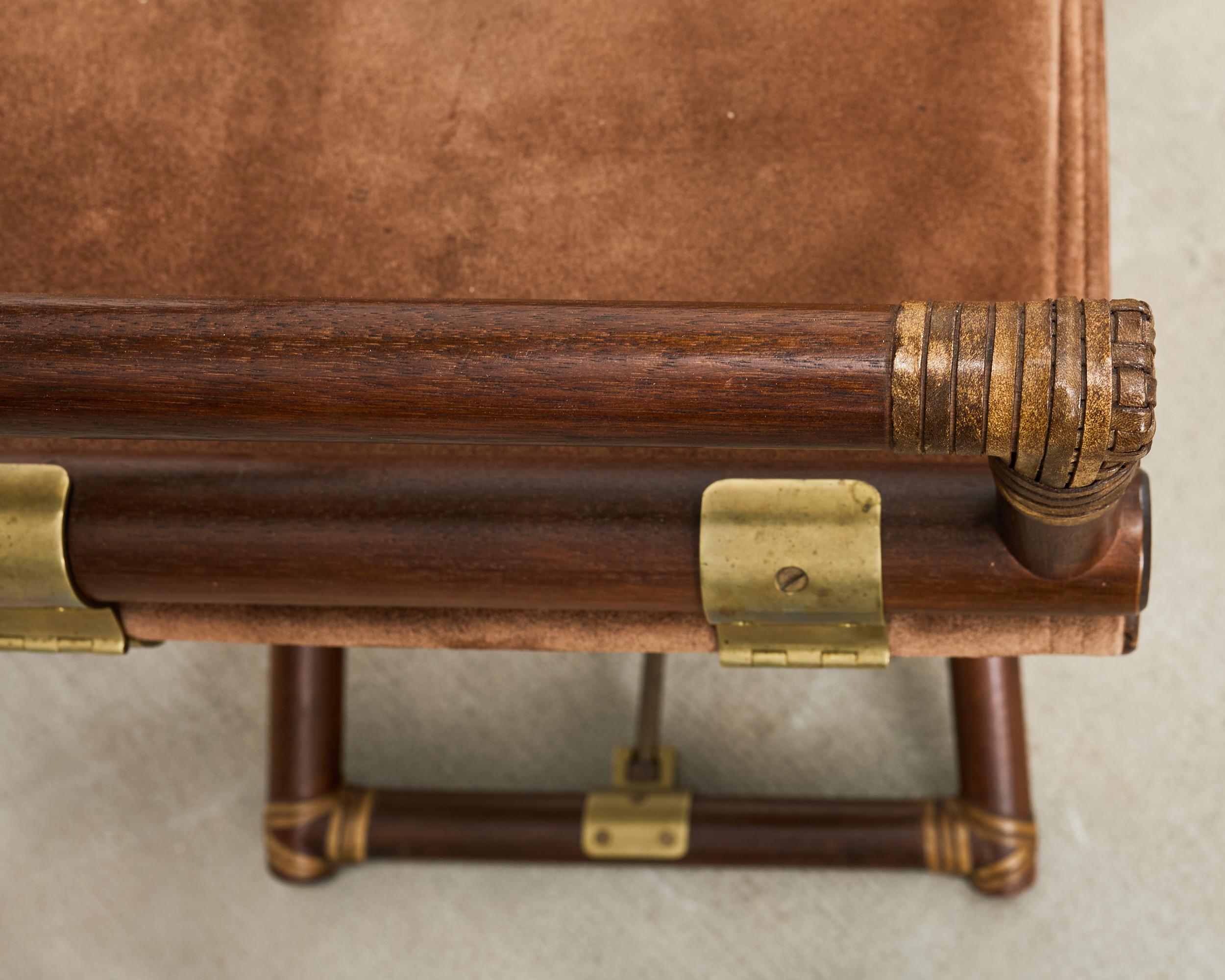 Pair of McGuire Campaign Style Directors Chairs For Sale 7
