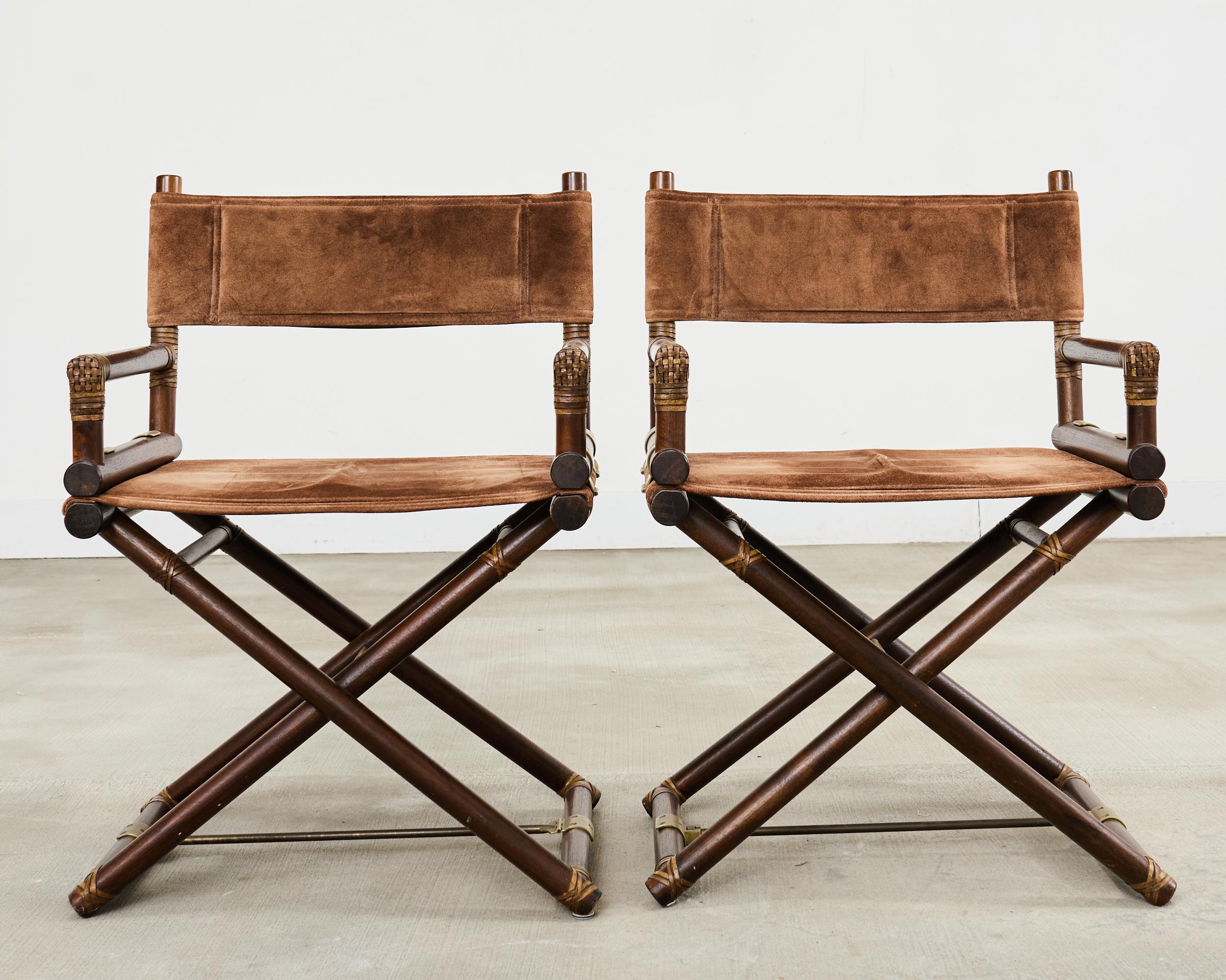 American Pair of McGuire Campaign Style Directors Chairs For Sale