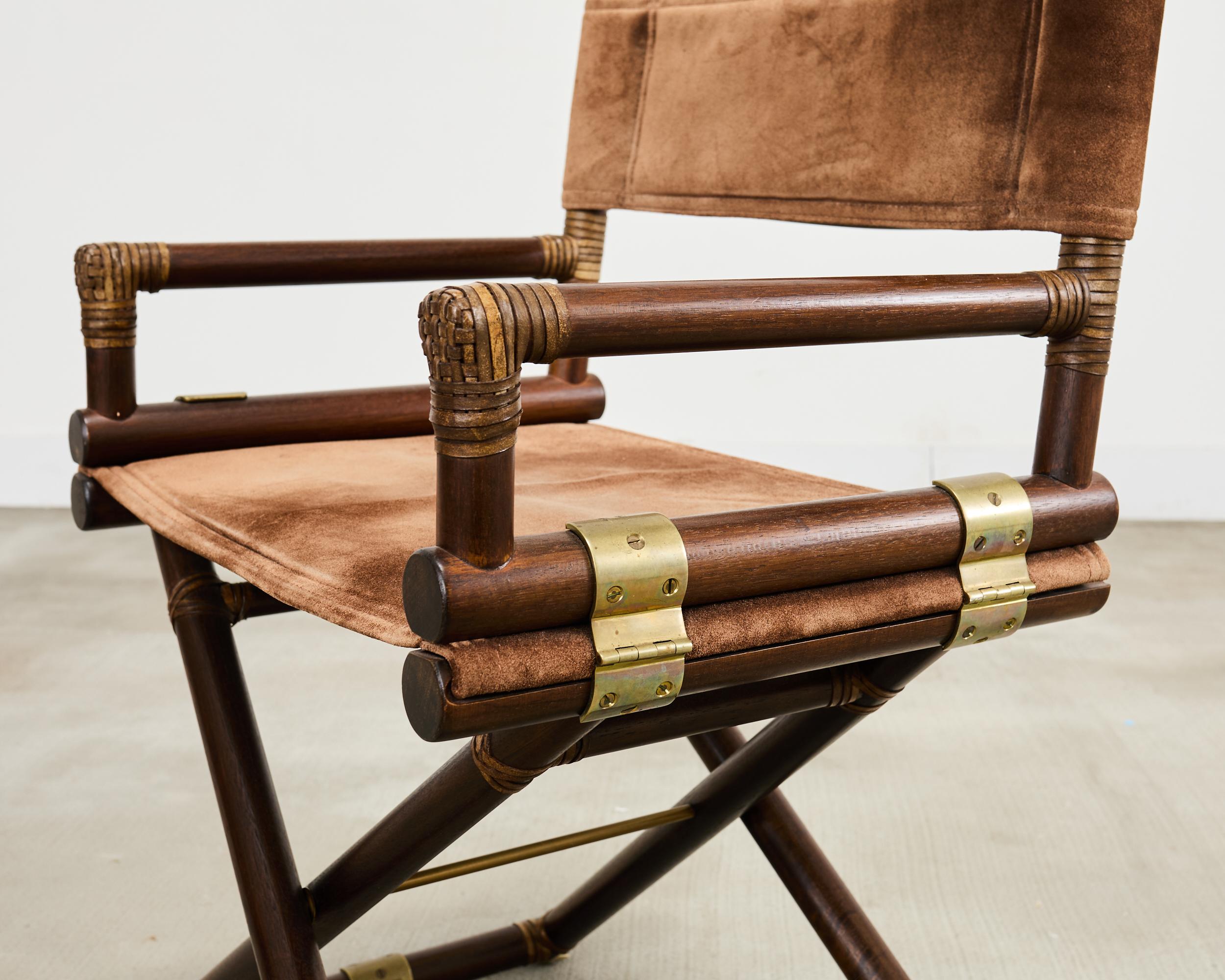 Pair of McGuire Campaign Style Directors Chairs For Sale 2