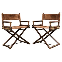 Pair of McGuire Campaign Style Directors Chairs