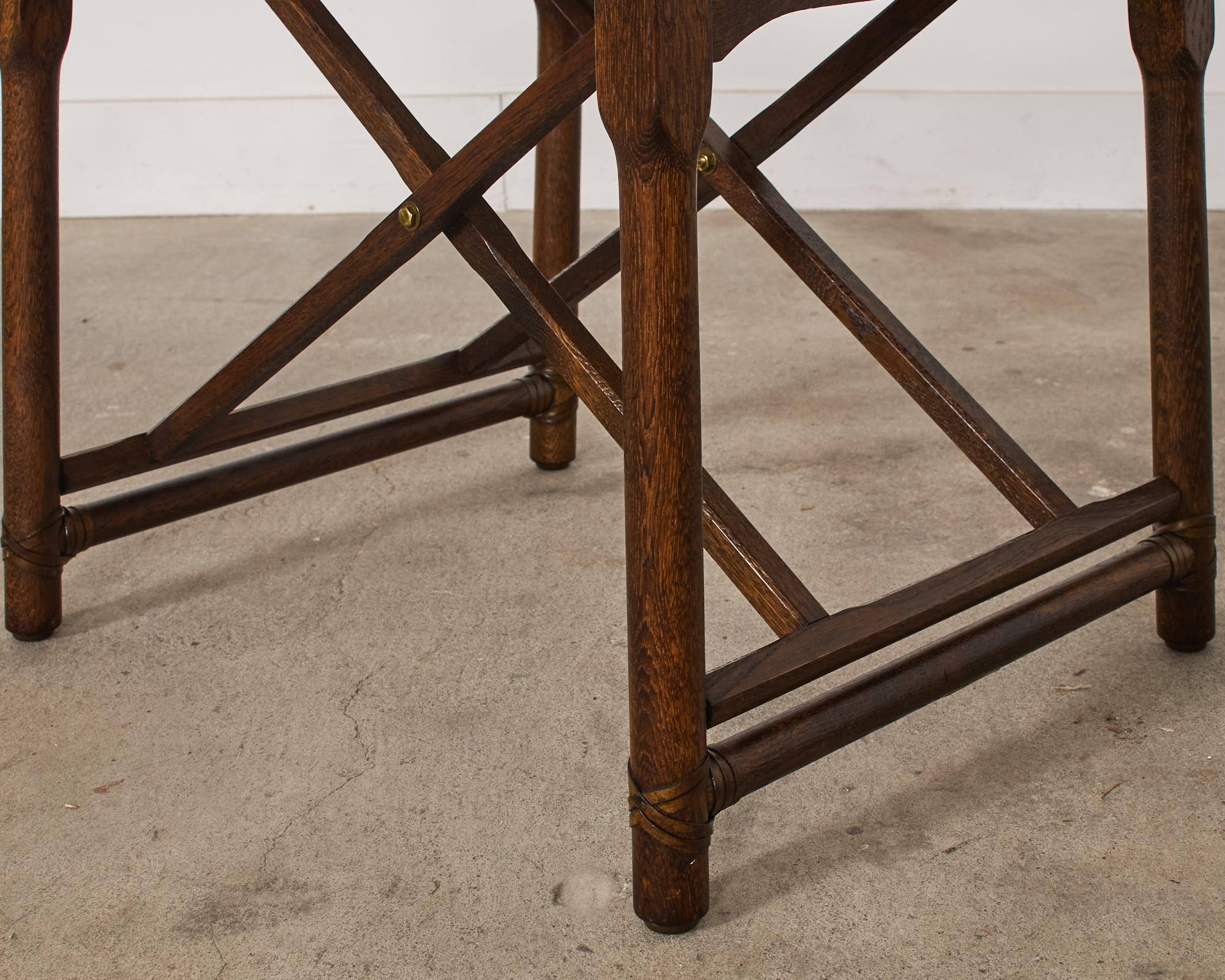 Pair of McGuire Campaign Style Oak Directors Chairs 4
