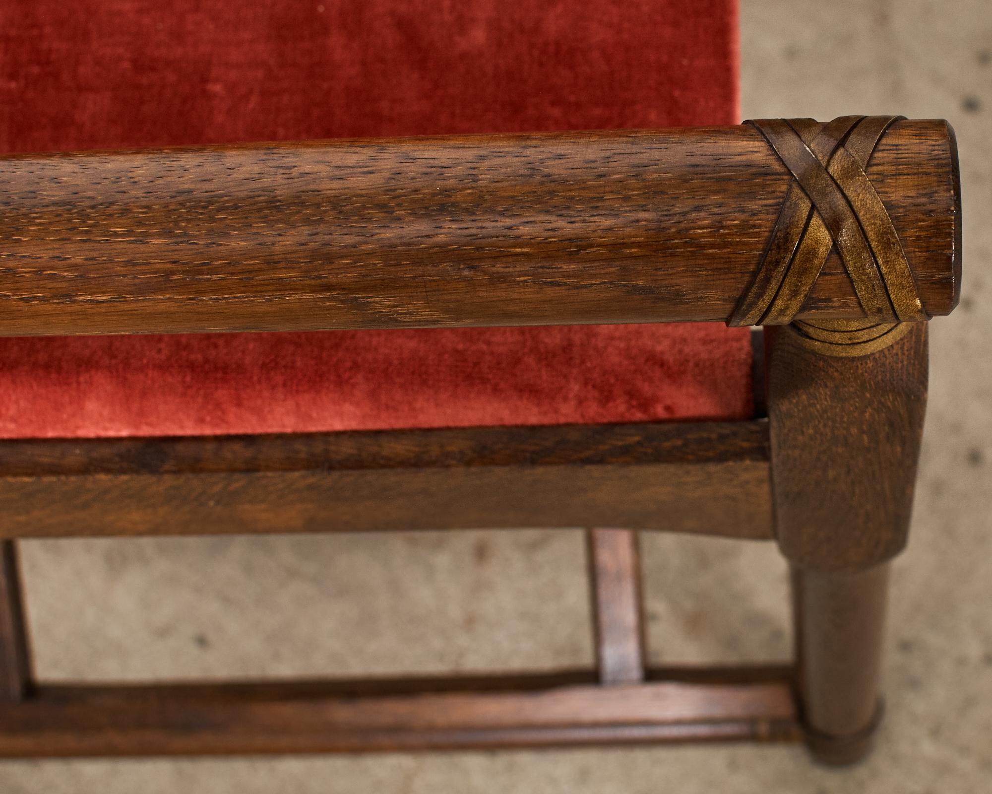 Pair of McGuire Campaign Style Oak Directors Chairs 1